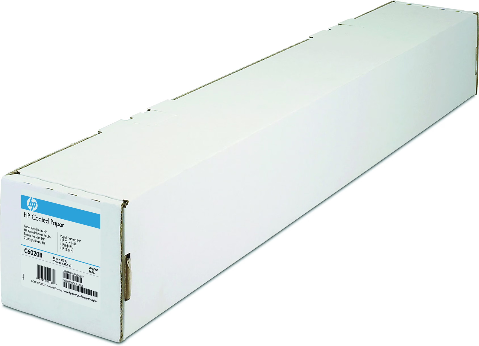 HP Inkjet Print Coated Paper A0 36″x150ft Matte Glossy 1 Roll White C6020B