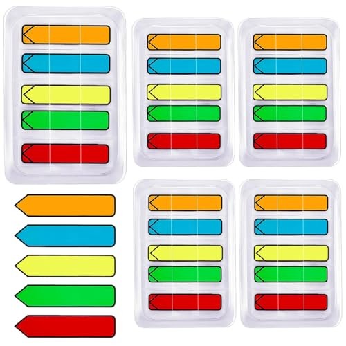 Page Markers Colored Sticky Tabs Arrow Flags Tabs with Dispenser – 5 500