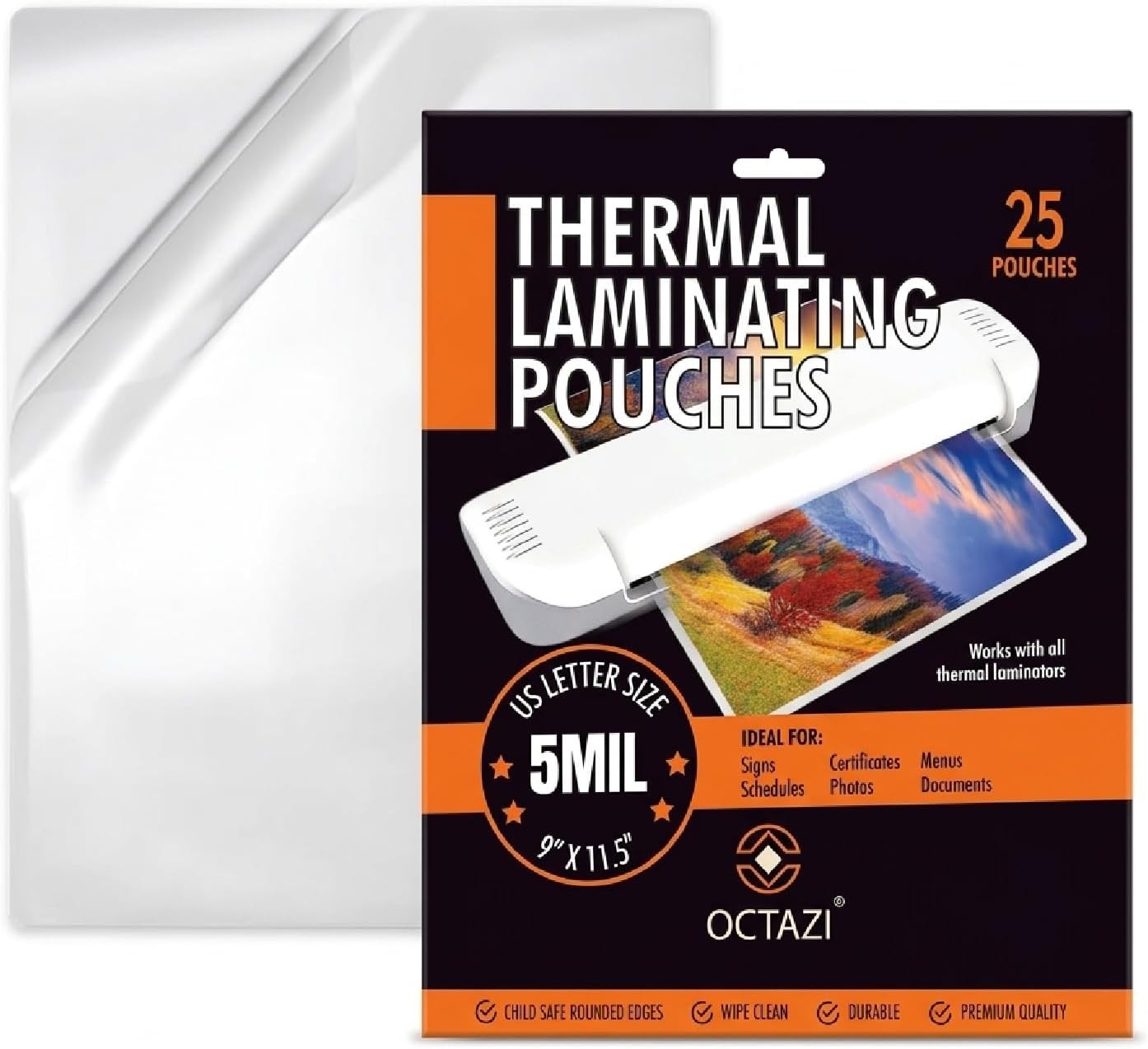 5 Mil Thermal Laminating Pouches – Heavy Duty Clear Laminating Sheets for