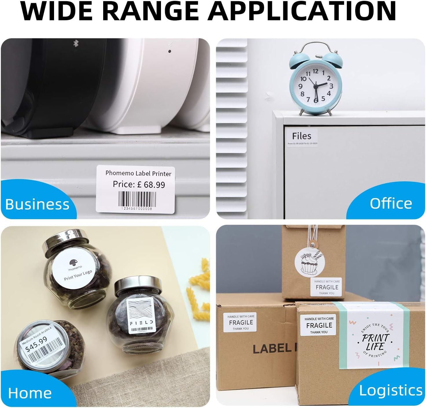 White Label Paper Self Adhesive Sticker Phomemo M100 M110 M221 Printer