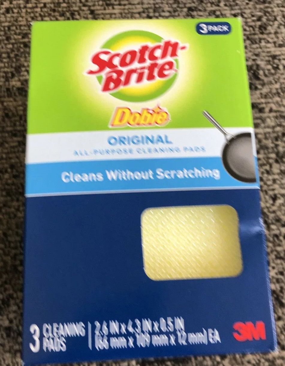 NEW! SCOTCH-BRITE Dobie Cleaning Pad 3-Pack! 723-2F Free Shipping