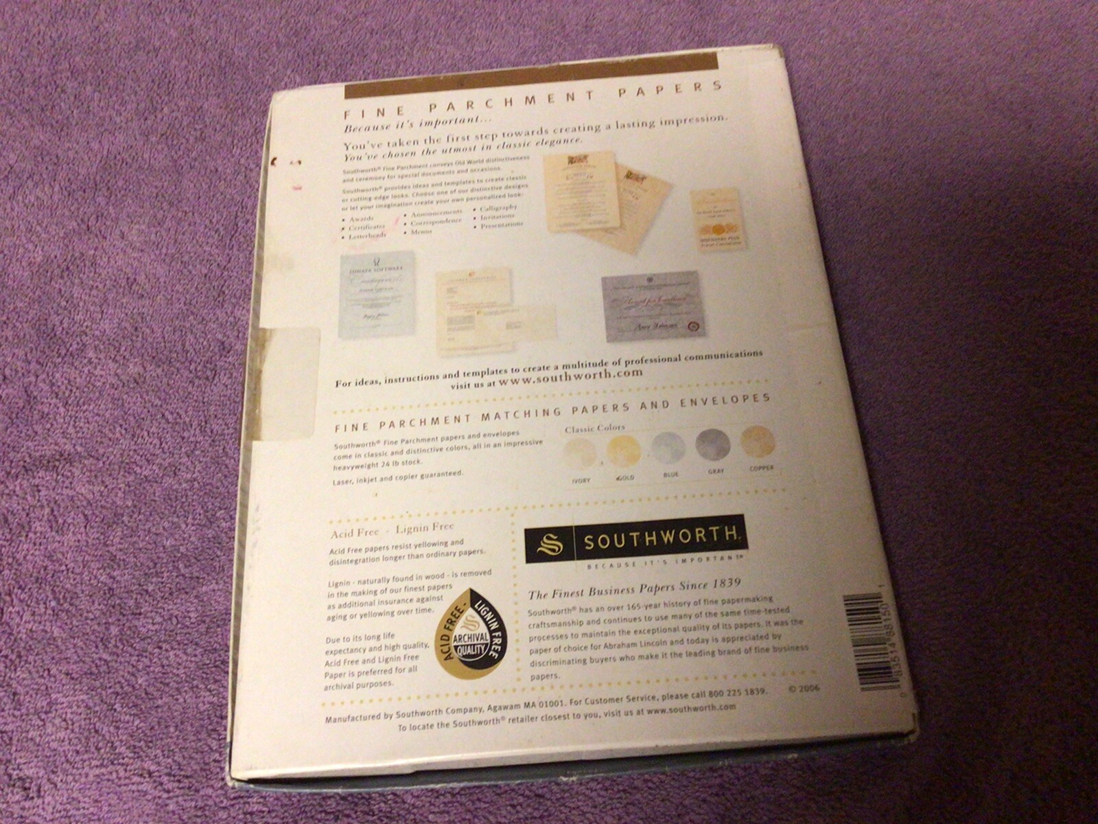 Southworth fine parchment paper 80 pcs Ivory new open box 24lb 8 1/2 x 11 P984C