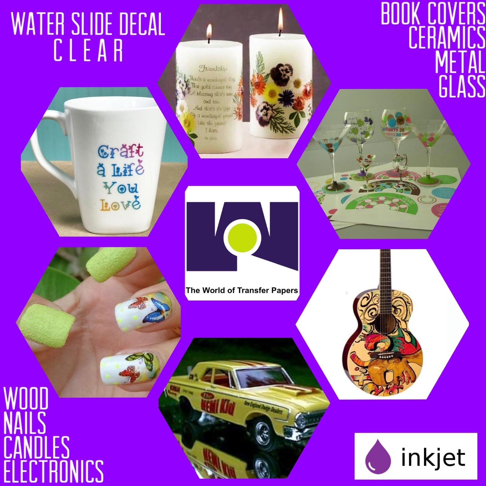 Waterslide Decal Paper InkJet CLEAR 10Sh 8.5×5.5 Water SlideDecal Transfer Paper