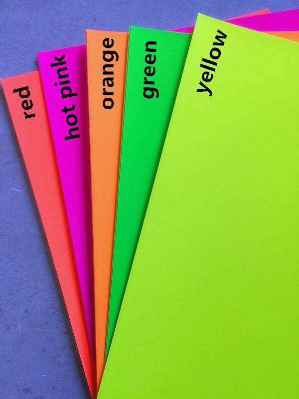 20x A4 Fluo Colour Self Adhesive Sticker Paper Sheet Label Laser Inkjet Print