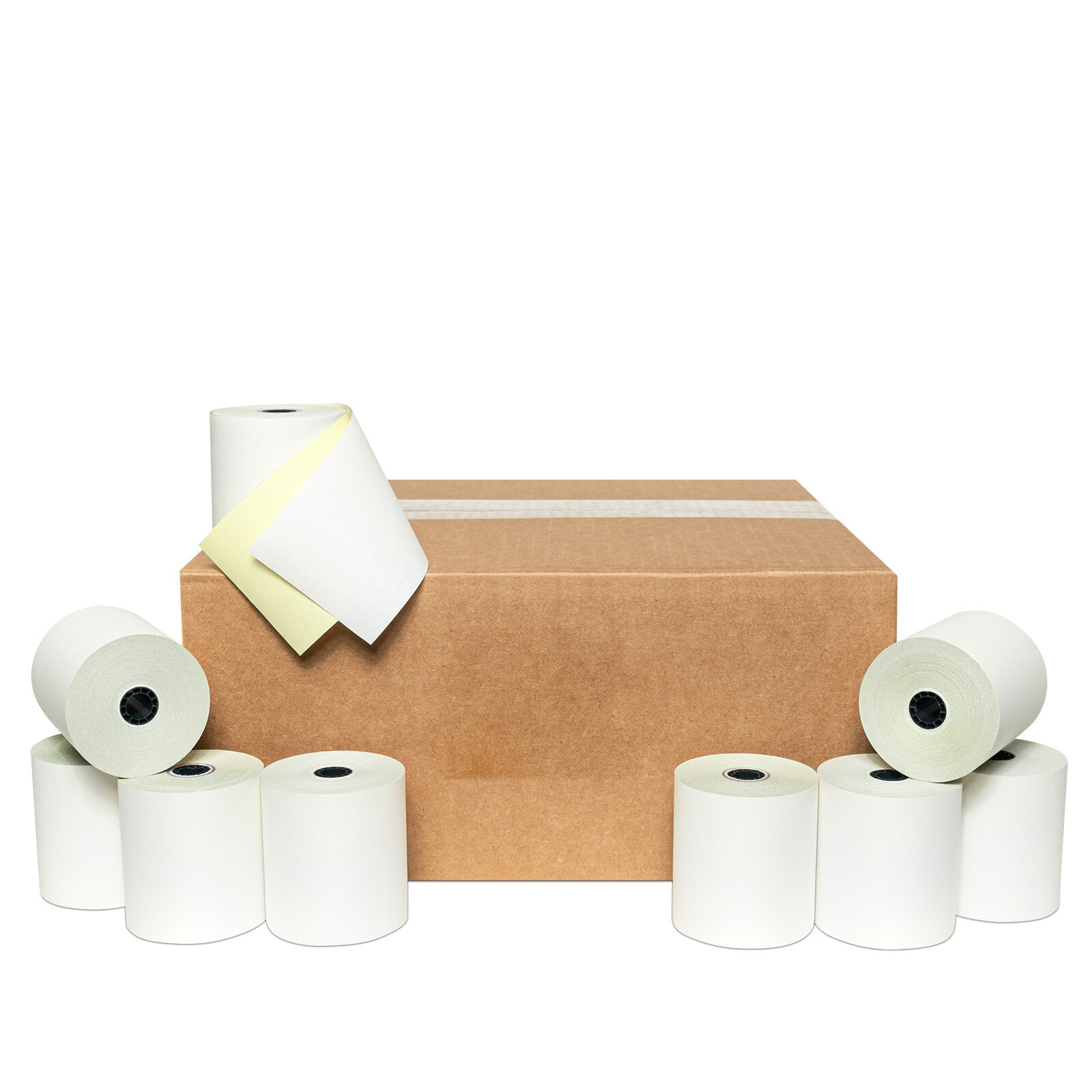 (50)-3 “x 65′- 2-PLY CARBONLESS REGISTER-KITCHEN-RECEIPT POS PAPER ROLLS