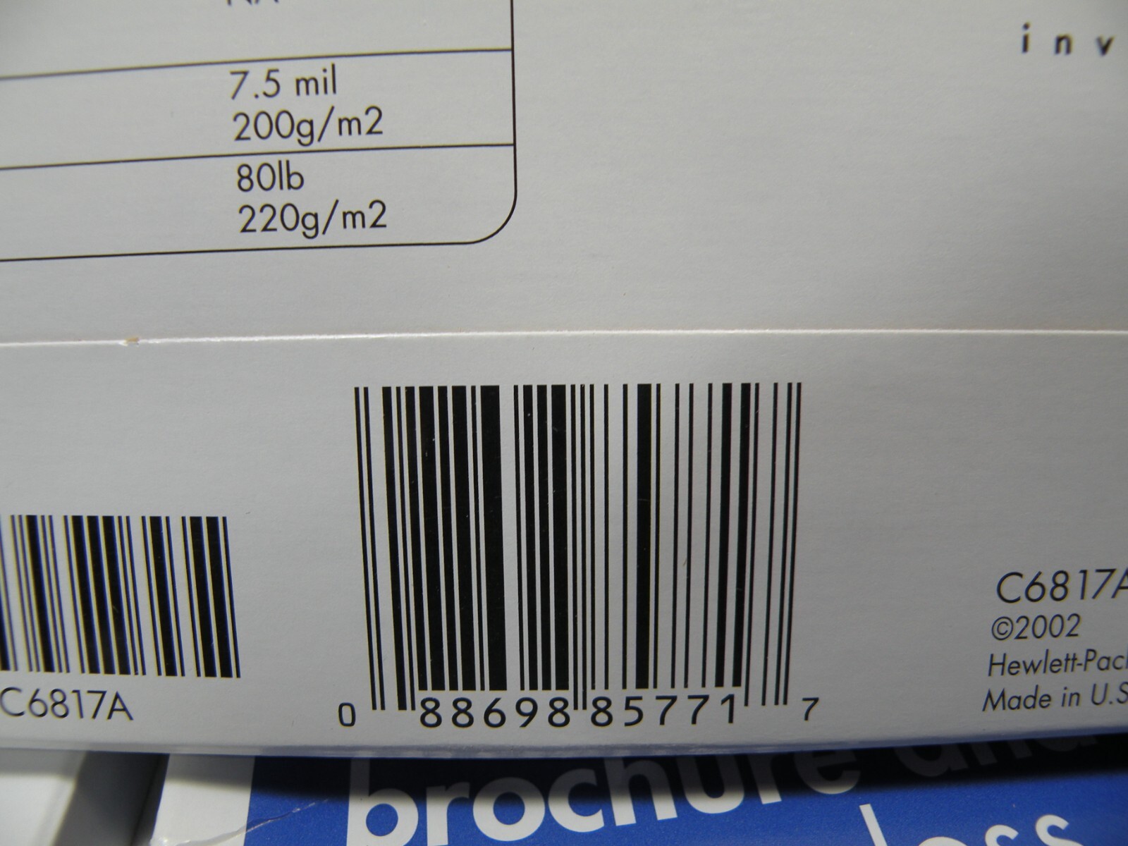 Five HP C6817A, Brochure Flyer Paper 8.5″ x 11″, 44 lb Glossy, 50 sheets Inkjet