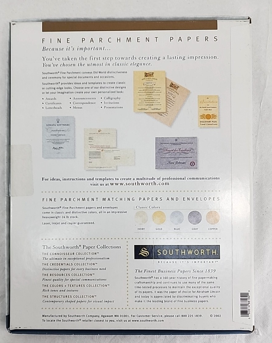 Southworth Blue Parchment Paper 24lb. 8-1/2″x11″ 80 Sh/PK Blue P964C