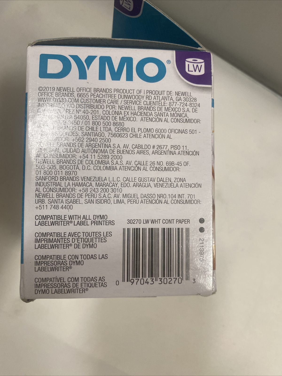 DYMO LW Continuous Labels for LabelWriter Label Printers, White,”2-1/4″ x…