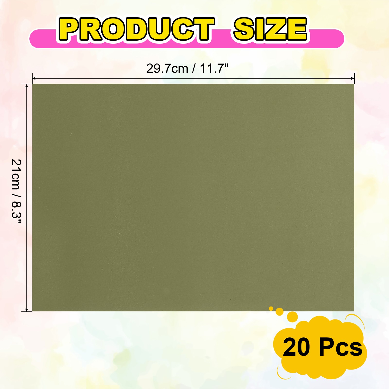 20Pcs Full Sheet Label Sticker Paper, A4 Shipping Labels, Brown