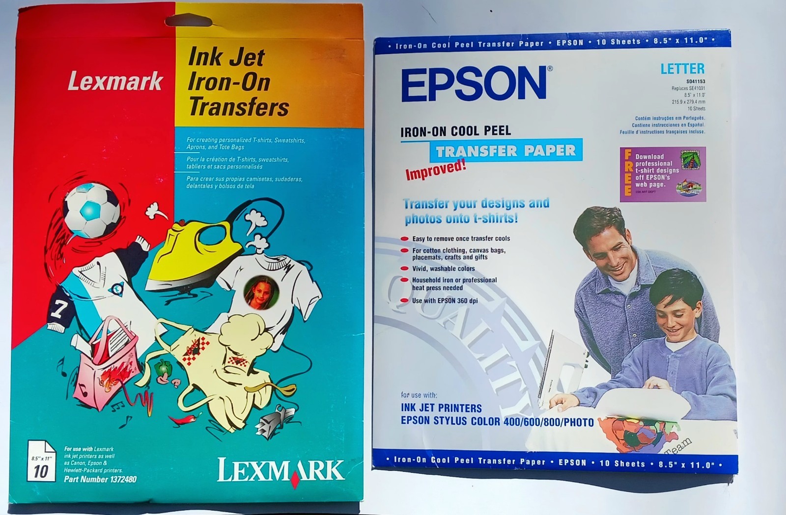 New Lexmark 10 Sheets Open Epson 9 Sheet IRON-ON Transfer Paper Inkjet Printers