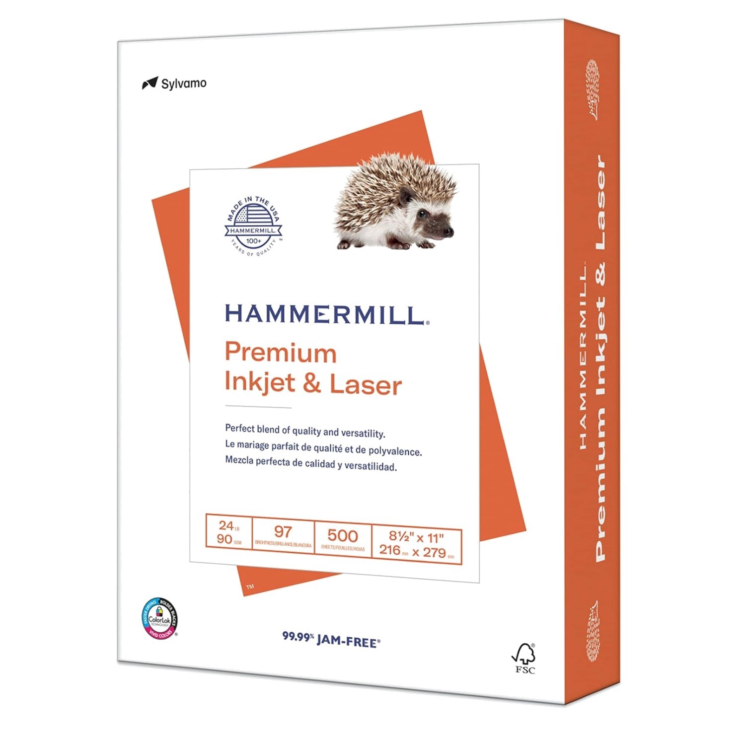 24lb Printer Paper – 500 Sheets, 8.5×11, ColorLok Technology, 97 Bright