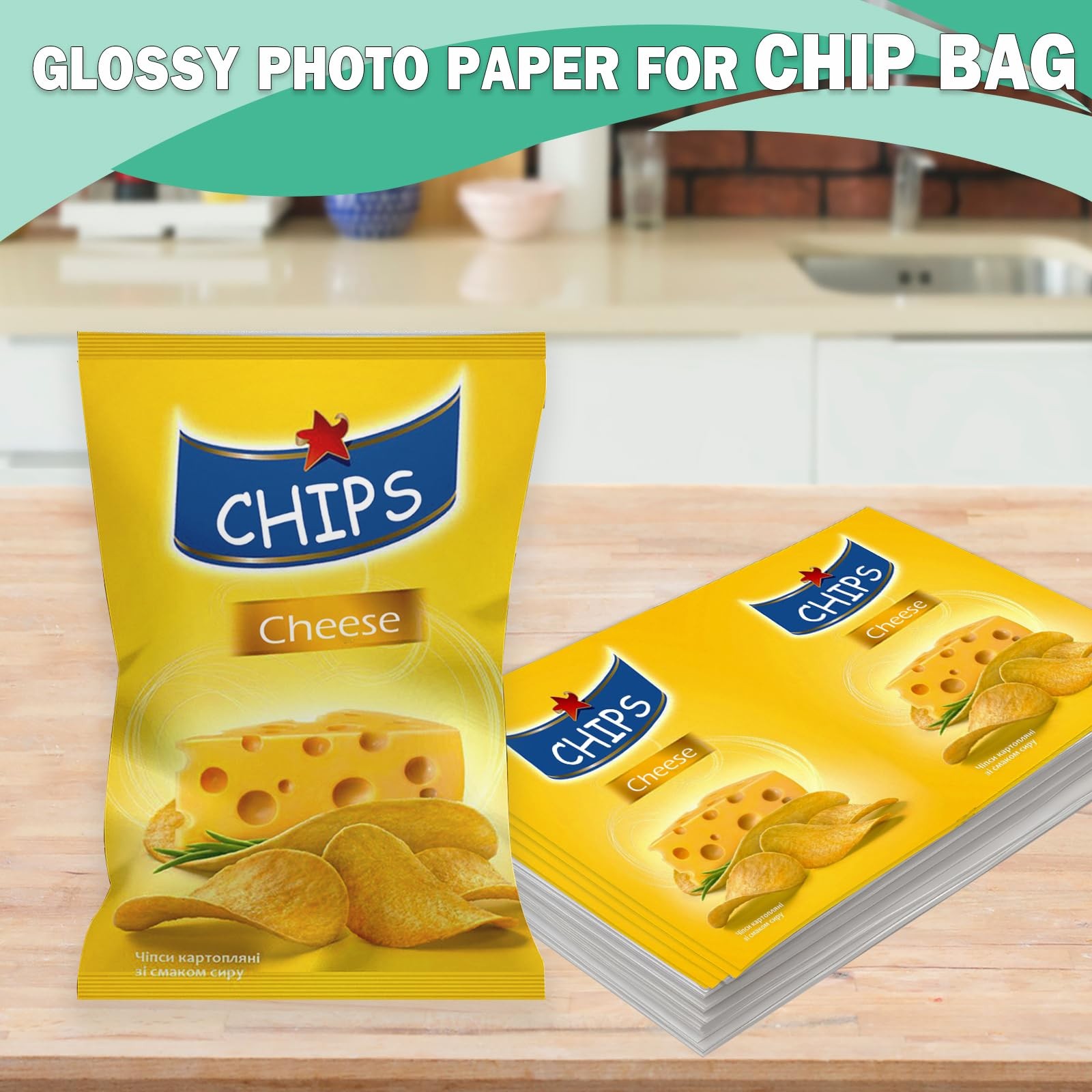 100 Pack Glossy Photo Paper 8.5×11 Letter Size 36lb Thin For Chip Bags