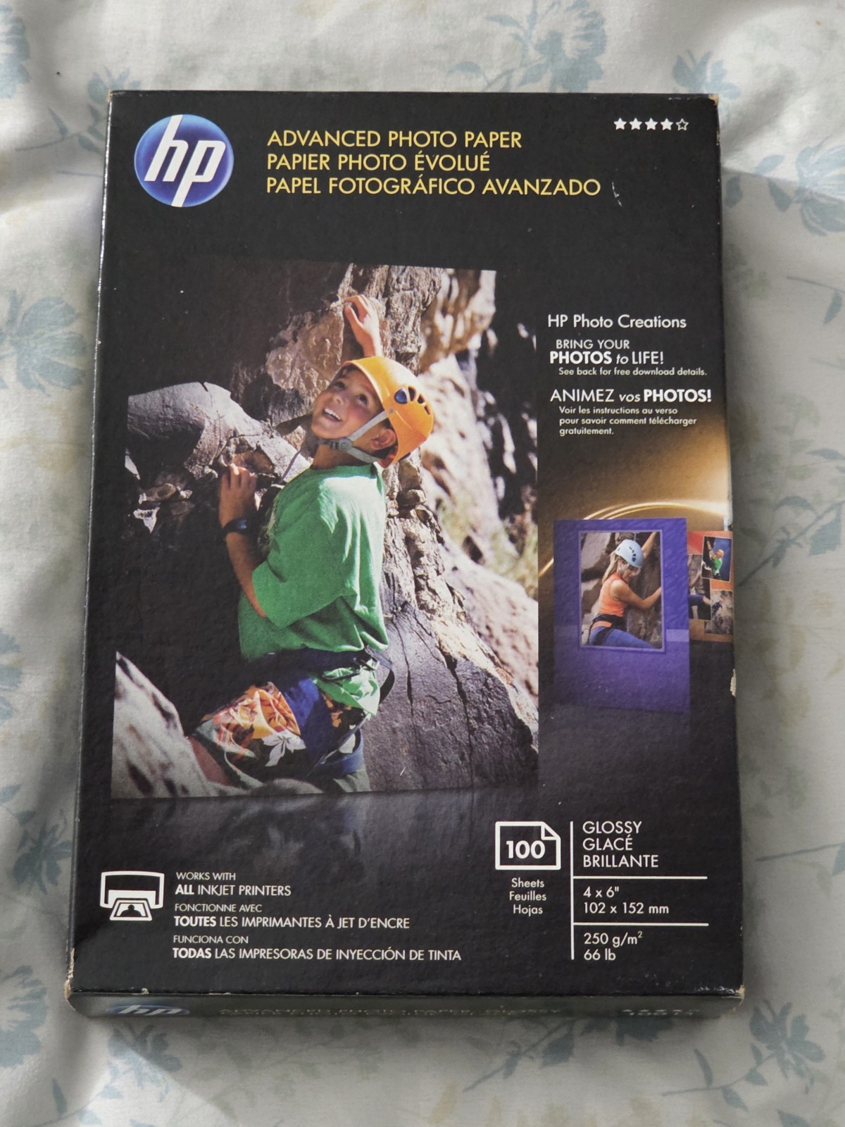HP Advanced Photo Paper 4×6” Glossy 100 Pack NEW. Works with All Injet Printers
