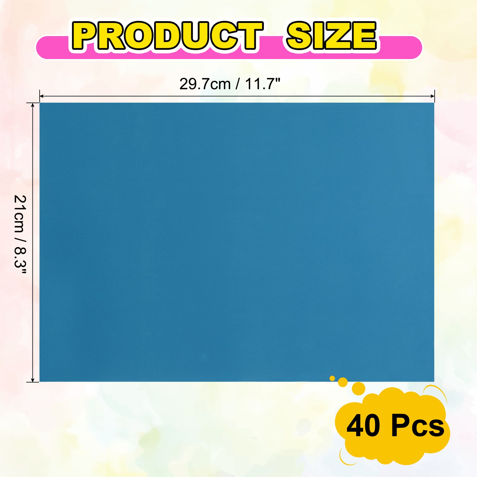 40Pcs Full Sheet Label Sticker Paper, A4 Shipping Labels, Blue