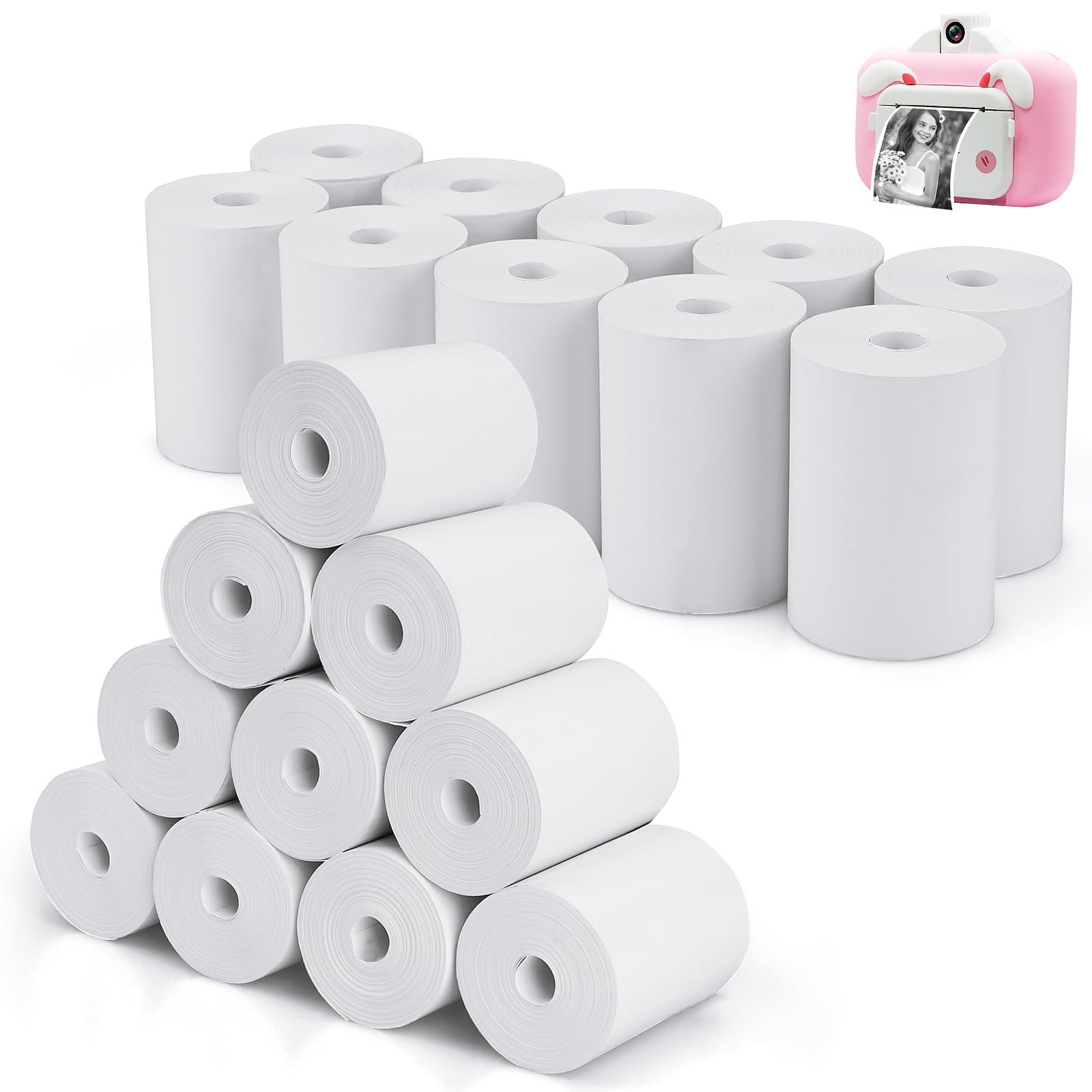 20 Rolls Print Paper for Children Instant Camera Refill Pape Kids White