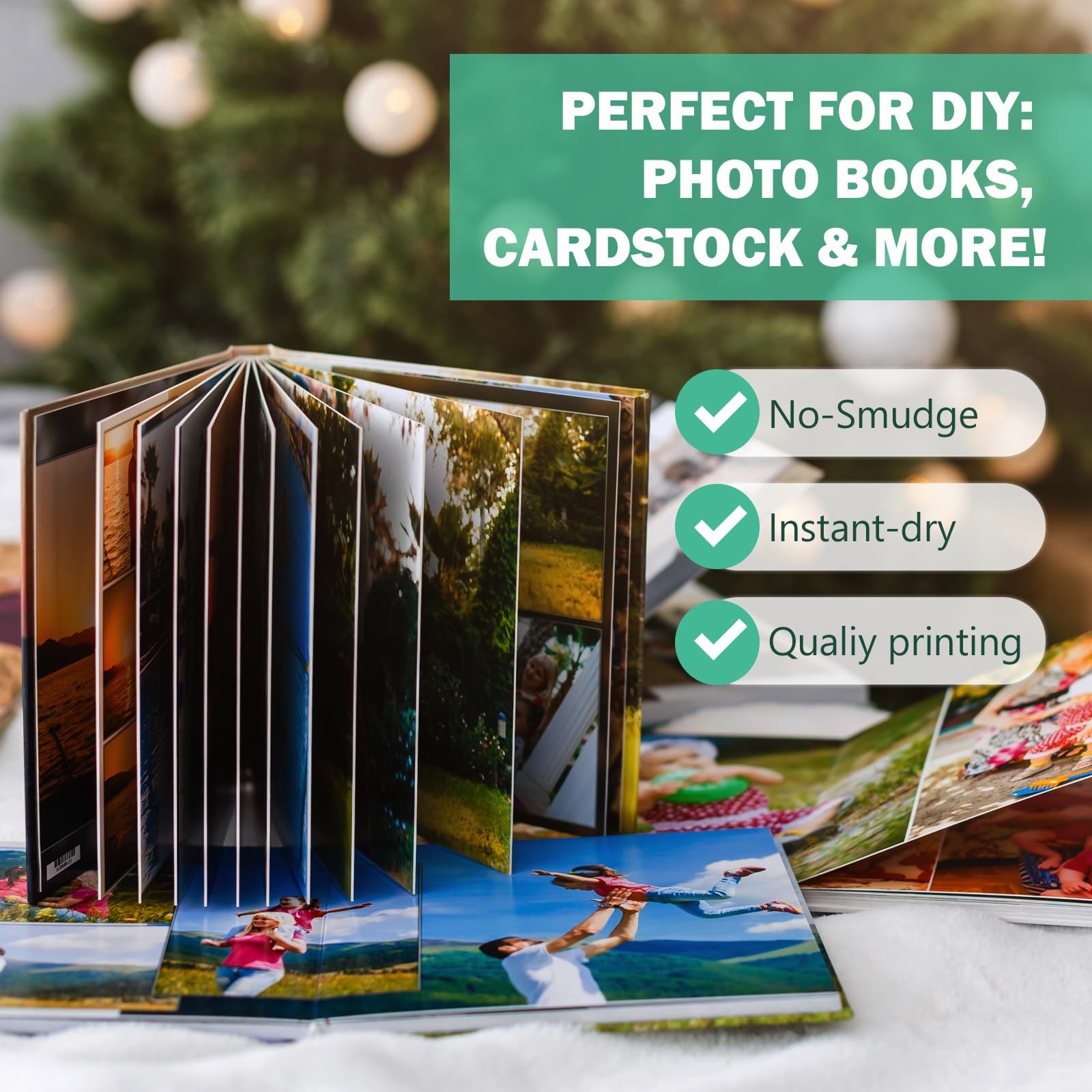 Double Sided Glossy Photo Paper 11×17 Inch 100 Sheets 61lb Thick Cardstock