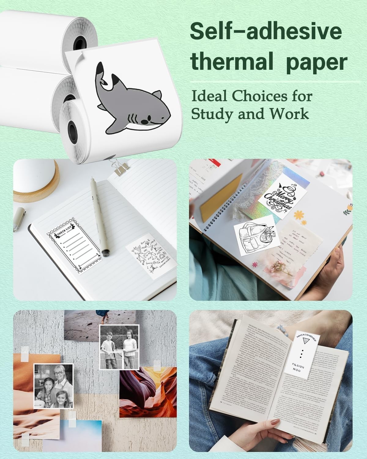 3 Rolls Printer Label Long-Lasting Thermal Paper for Phomemo T02 Sticker Printer