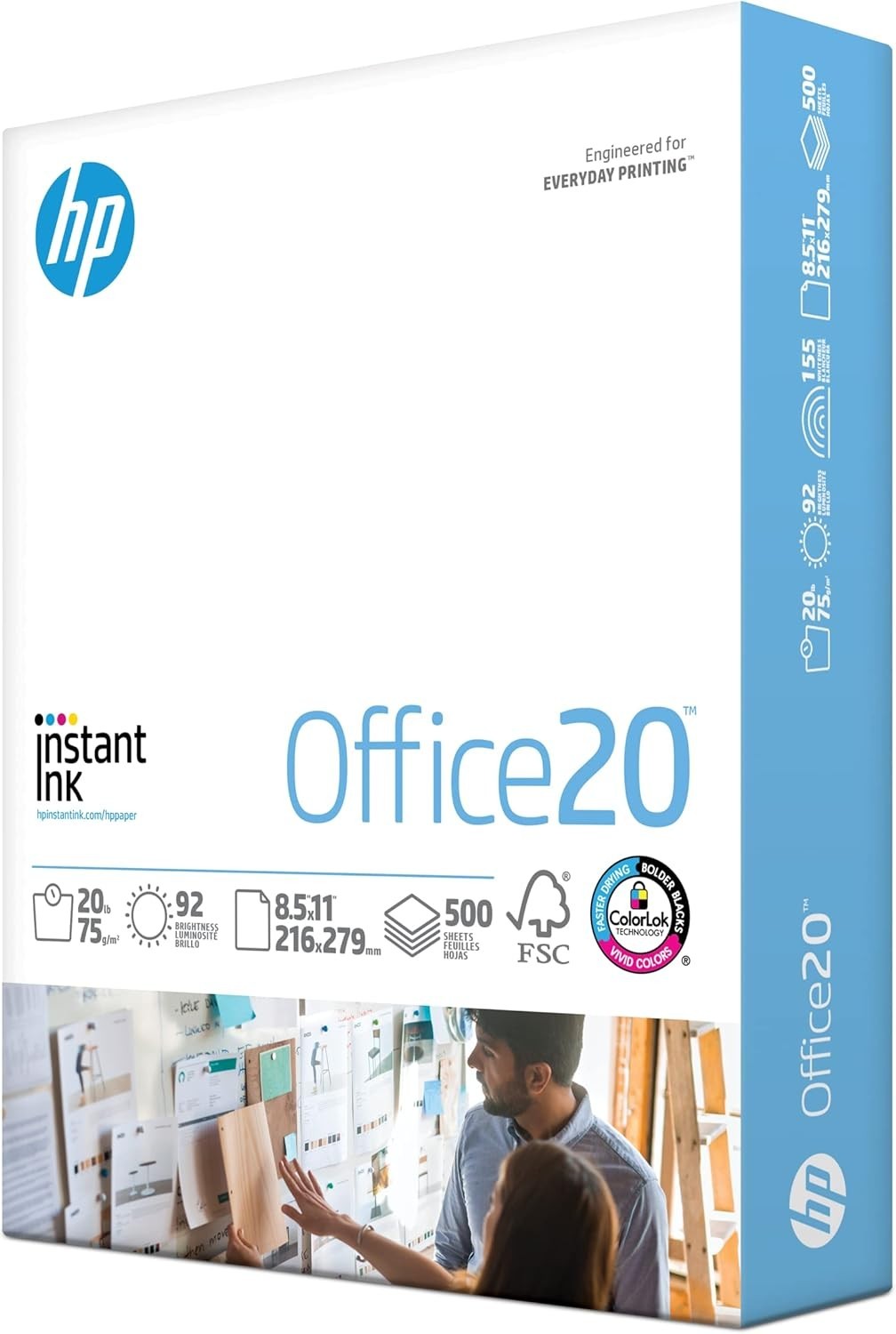 HP Office20 Printer Paper, White Letter Size 8.5″ x 11″, One Ream / 500 Sheets