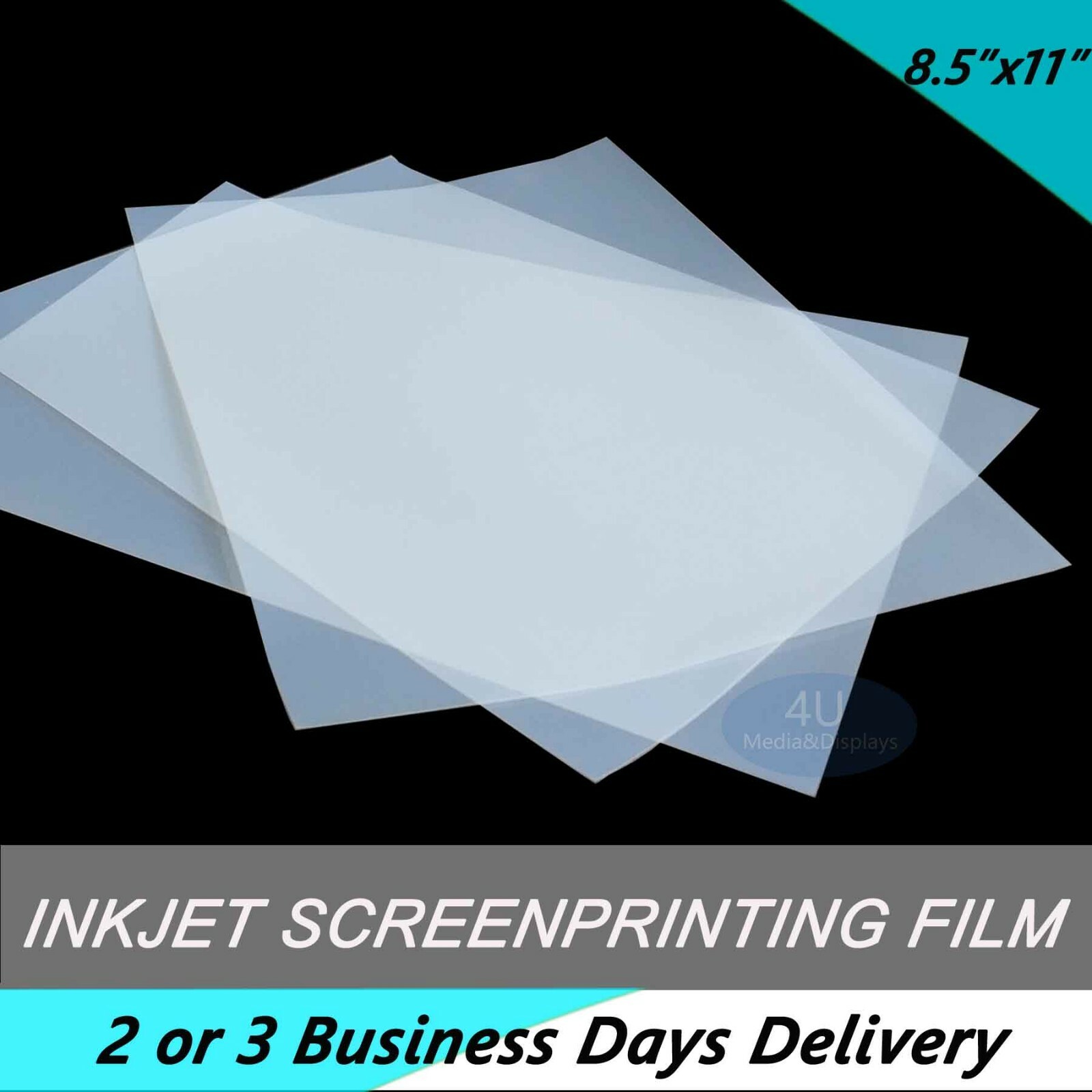 8.5″x11″ Waterproof Inkjet Milky Transparency Screen Printing Film 100 sheets