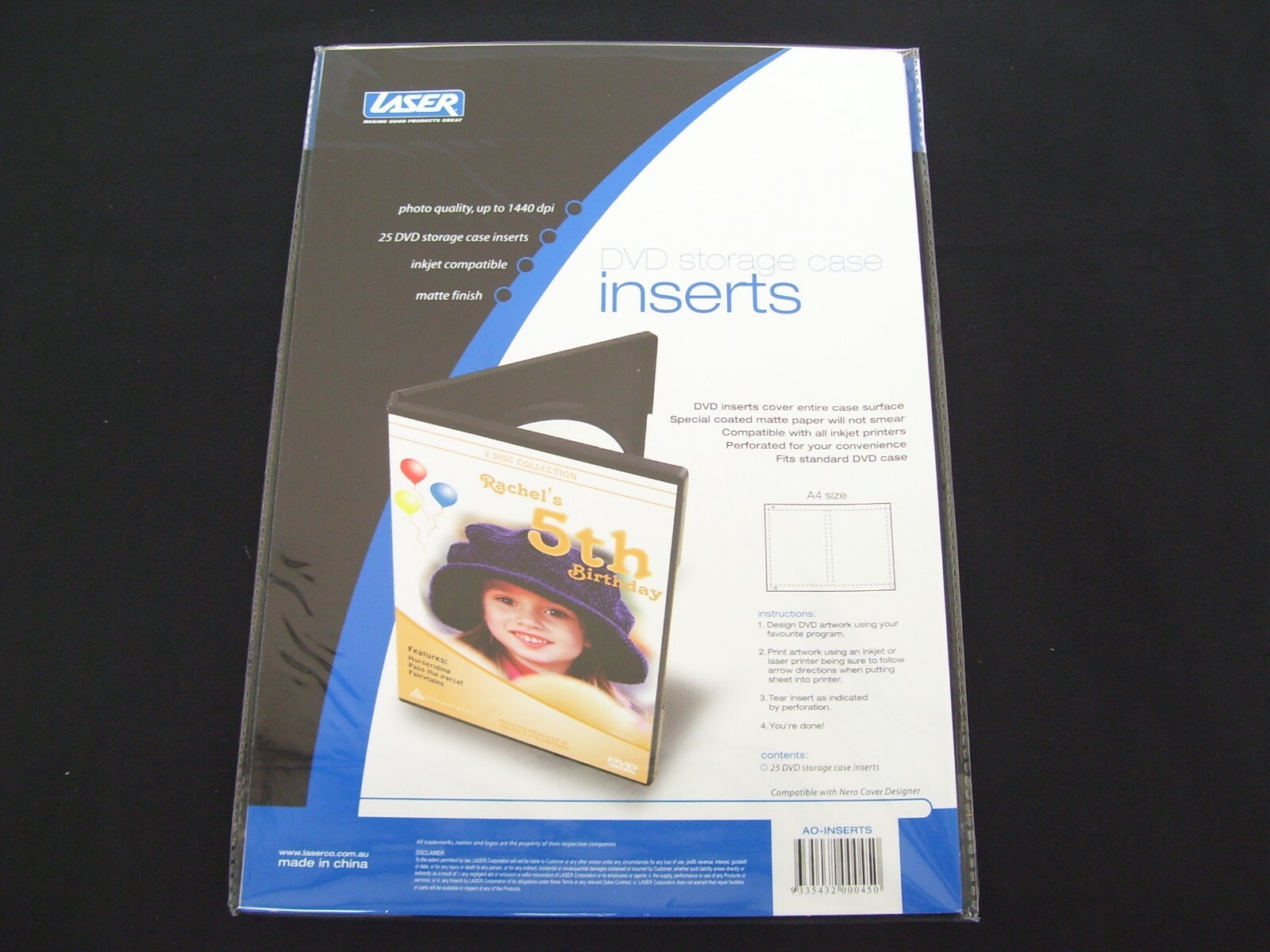 MATTE MATT DVD CASE COVER STORAGE INSERTS INKJET PRINTER A4 LASER AO-INSERTS 25
