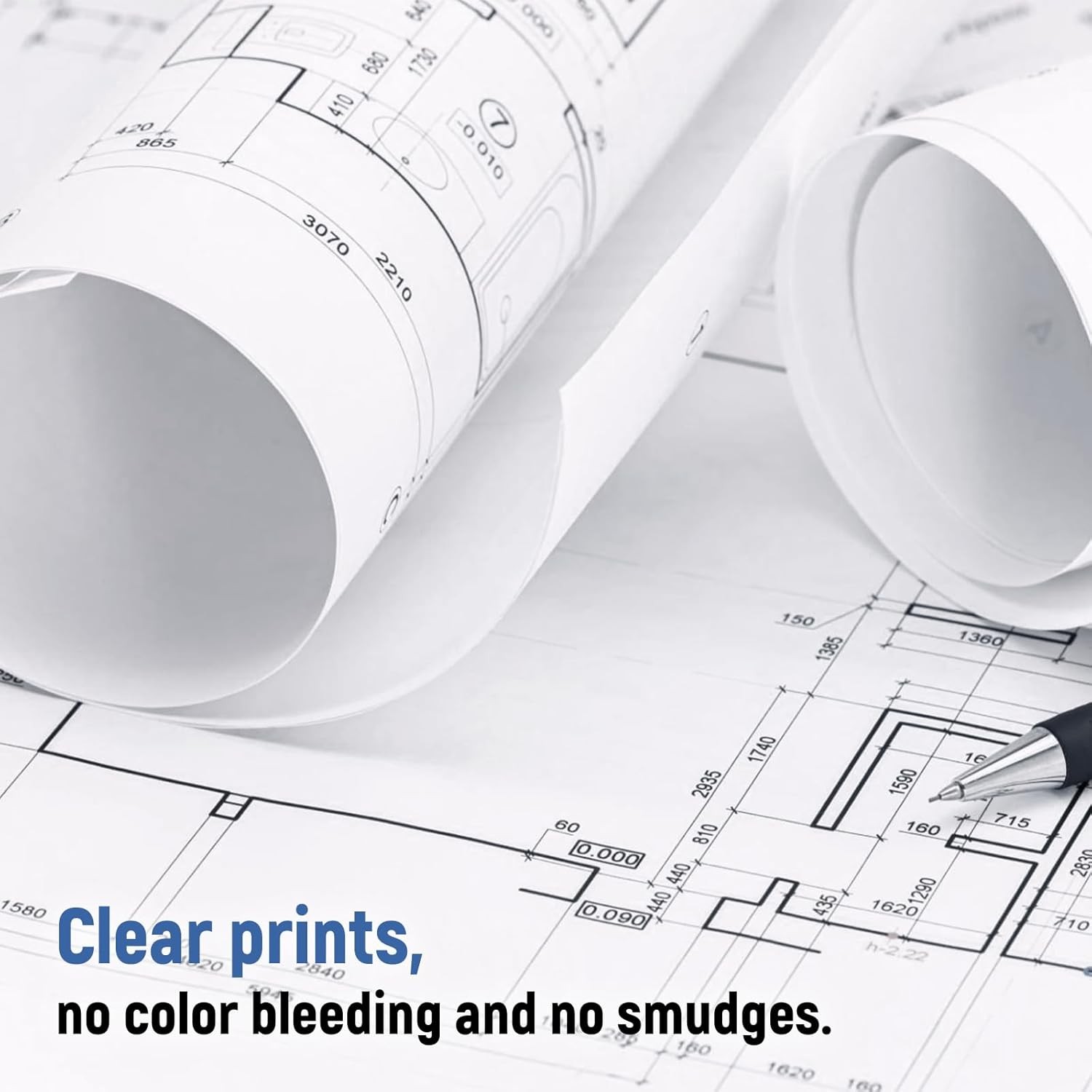 24″x150′ 36″x150′ 20lb Bond Plotter Paper for Wide Format Inkjet Printers 2″Core