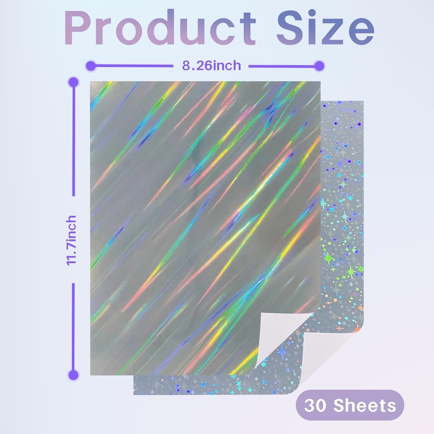 30 Sheets Holographic Sticker Paper for Inkjet&Laser Printer, Printable Vinyl…