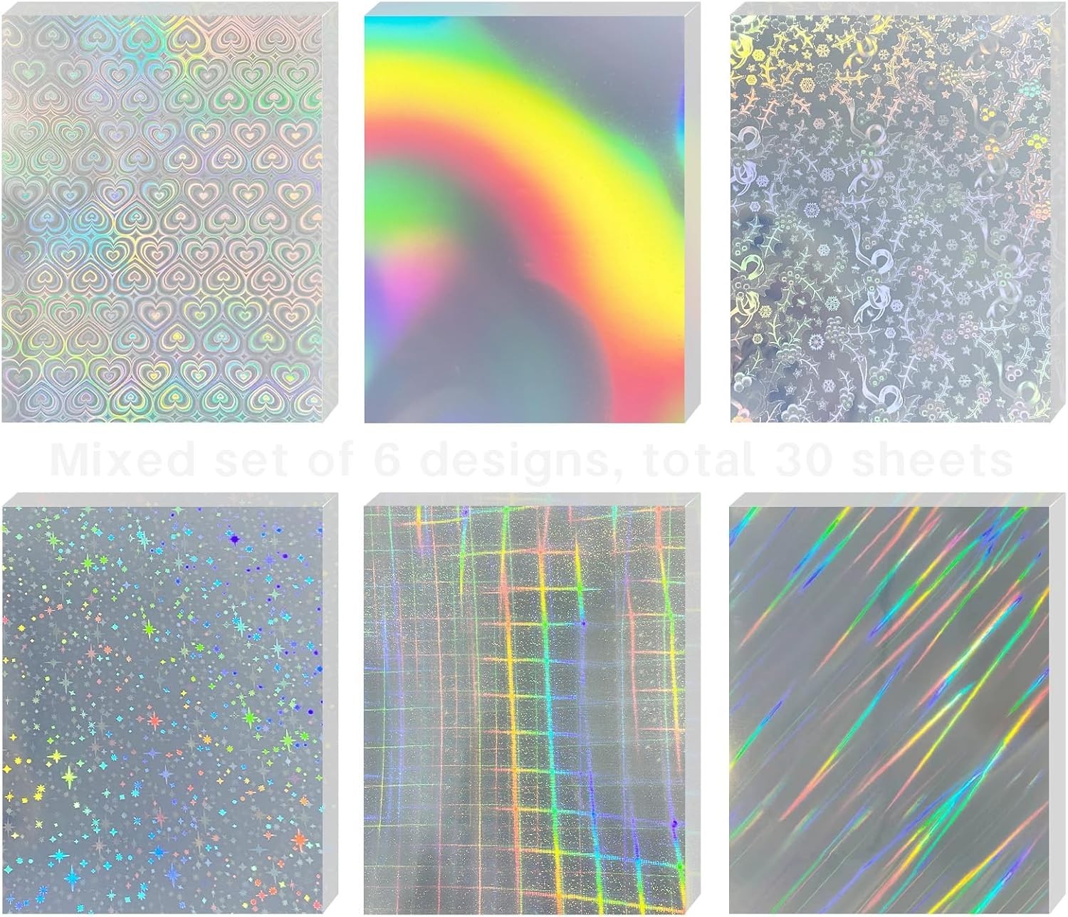 30 Sheets Holographic Sticker Paper for Inkjet&Laser Printer, Printable Vinyl…