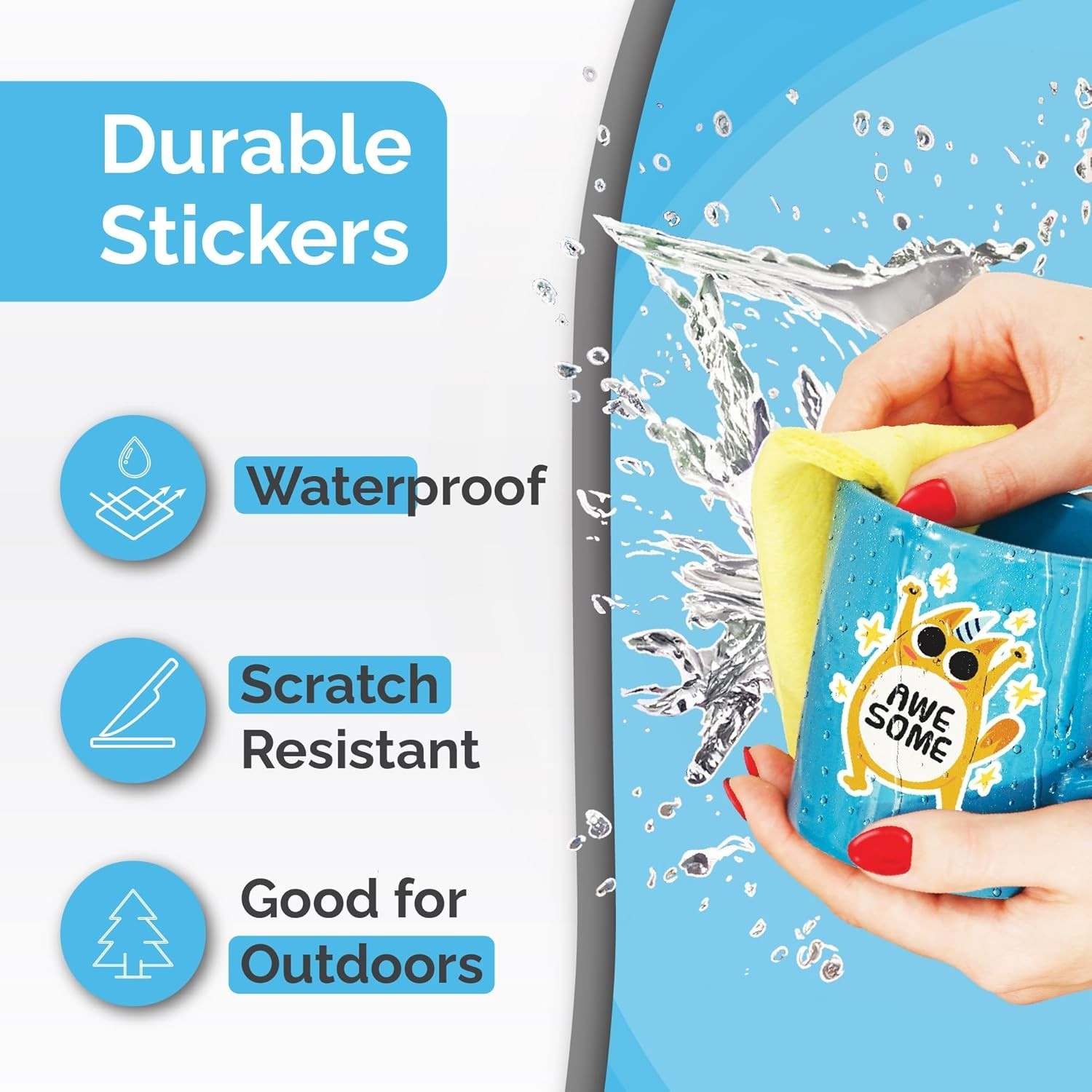Printable Vinyl Sticker Paper for Inkjet & Laser Printer – 32 Sheets Self-Adh…
