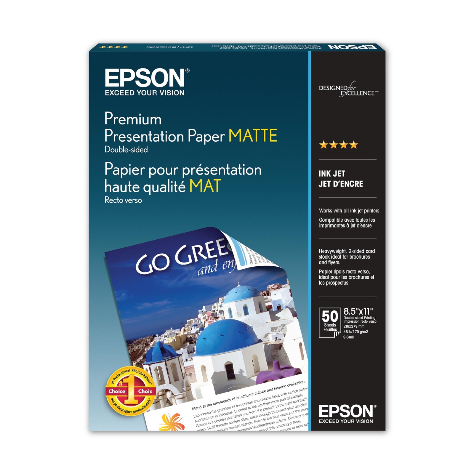 Premium Presentation Paper MATTE (8.5×11″ Double-sided 50 Sheets) Bright White