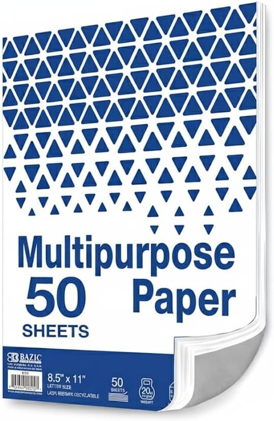 8.5″ x 11″ Multipurpose Printer Paper – 50 Sheets – Acid-Free Quality