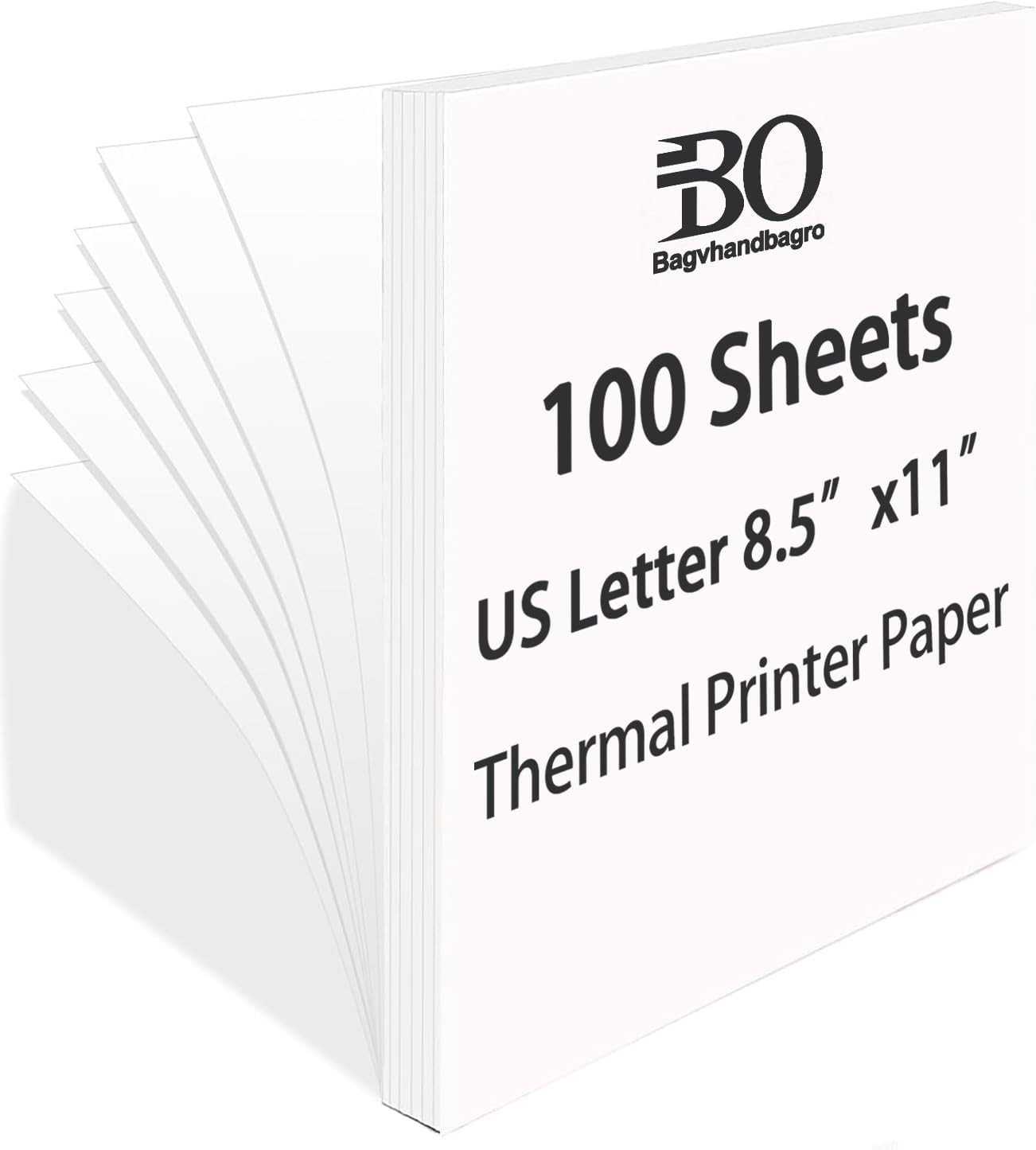 100 Sheets Thermal Printer Paper 8.5×11 Letter Size