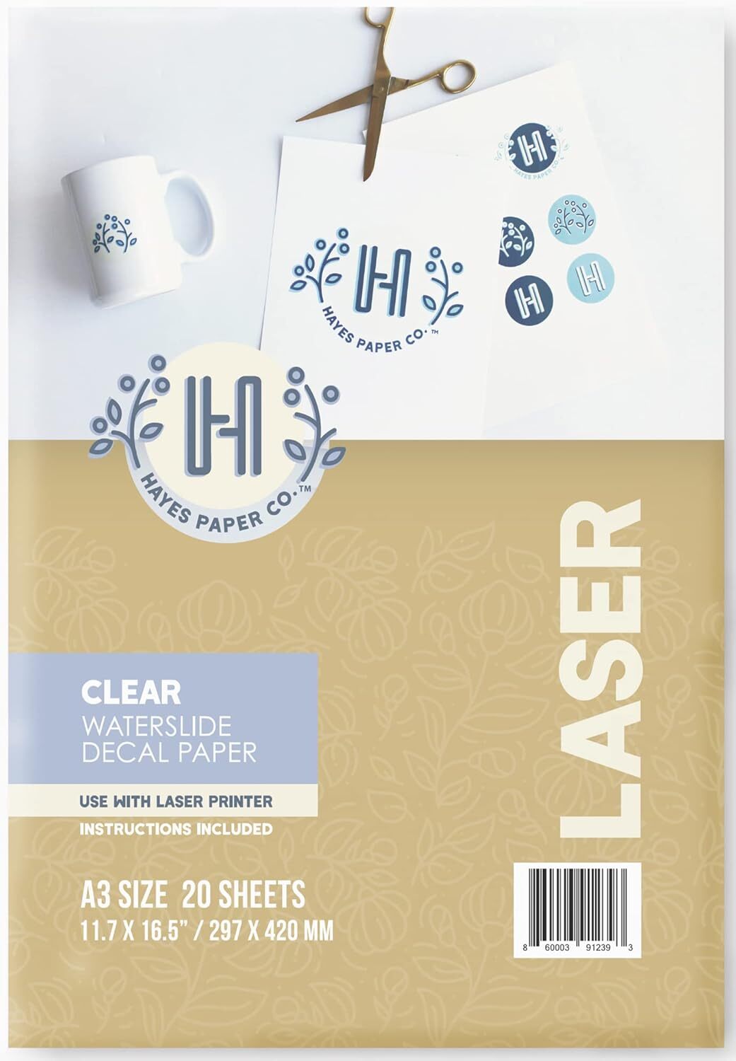 A4 Water Slide Paper Clear Decal Film 20 Sheets Laser Printer Compatible