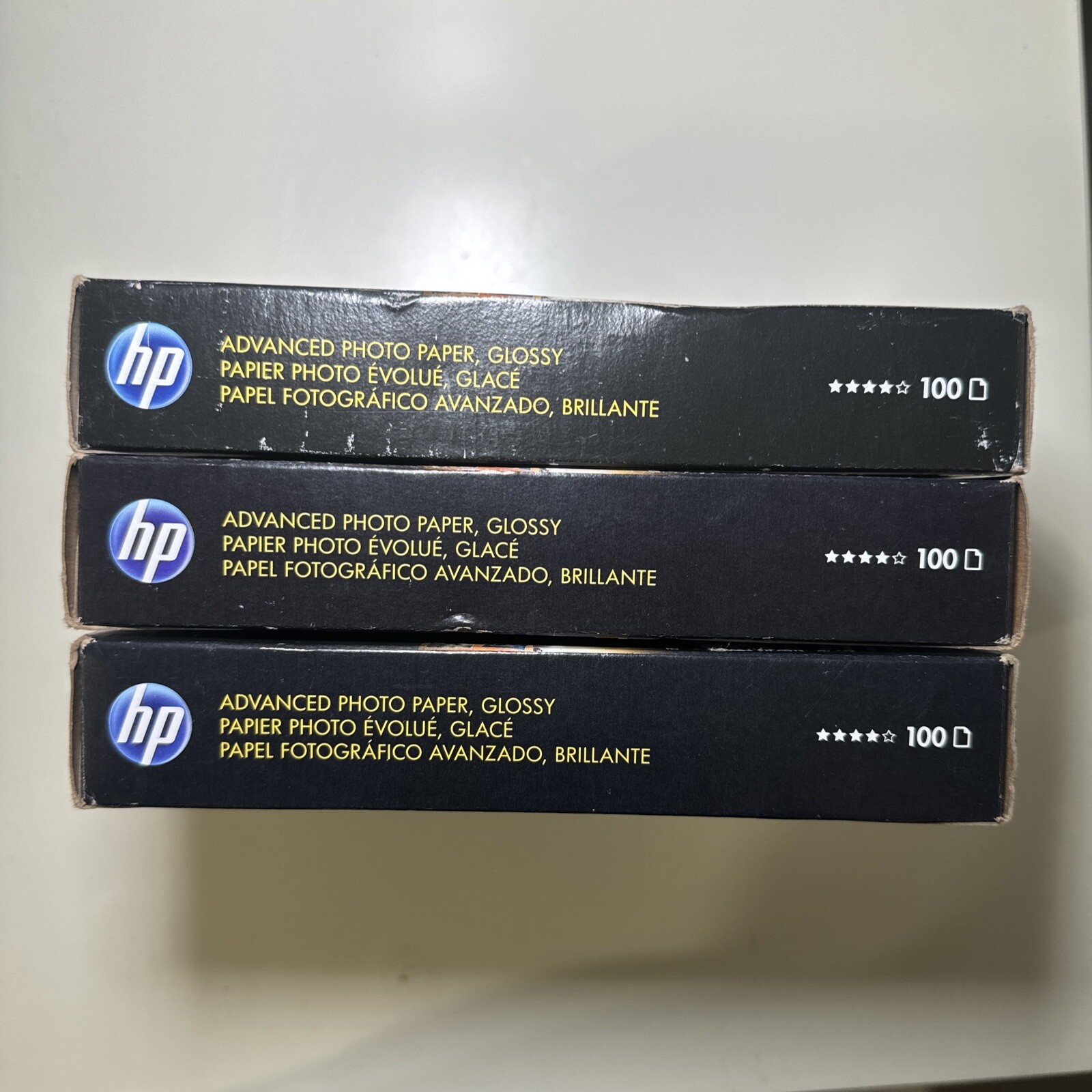 Lot Of Three (3) NEW NIB HP Advanced Glossy Inkjet Photo Paper 4×6” Q6638A