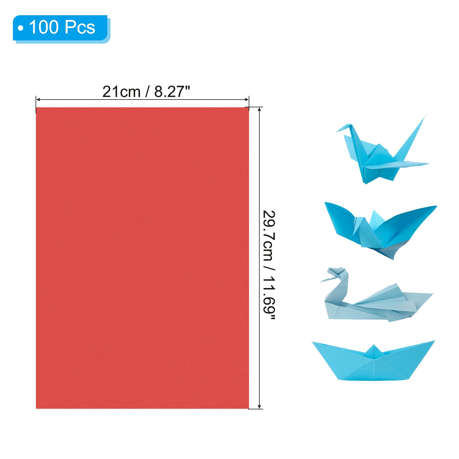 Bright Red Color Copy Paper, 100 Sheets 11.7×8.3″ A4 70gsm