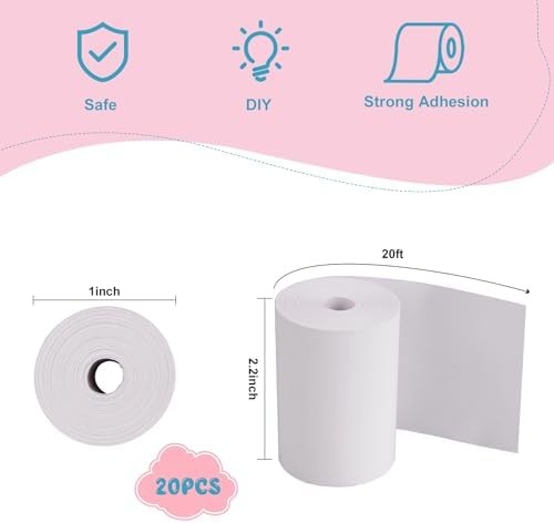 20 Rolls Print Paper for Children Instant Camera Refill Print Pape Kids Digital