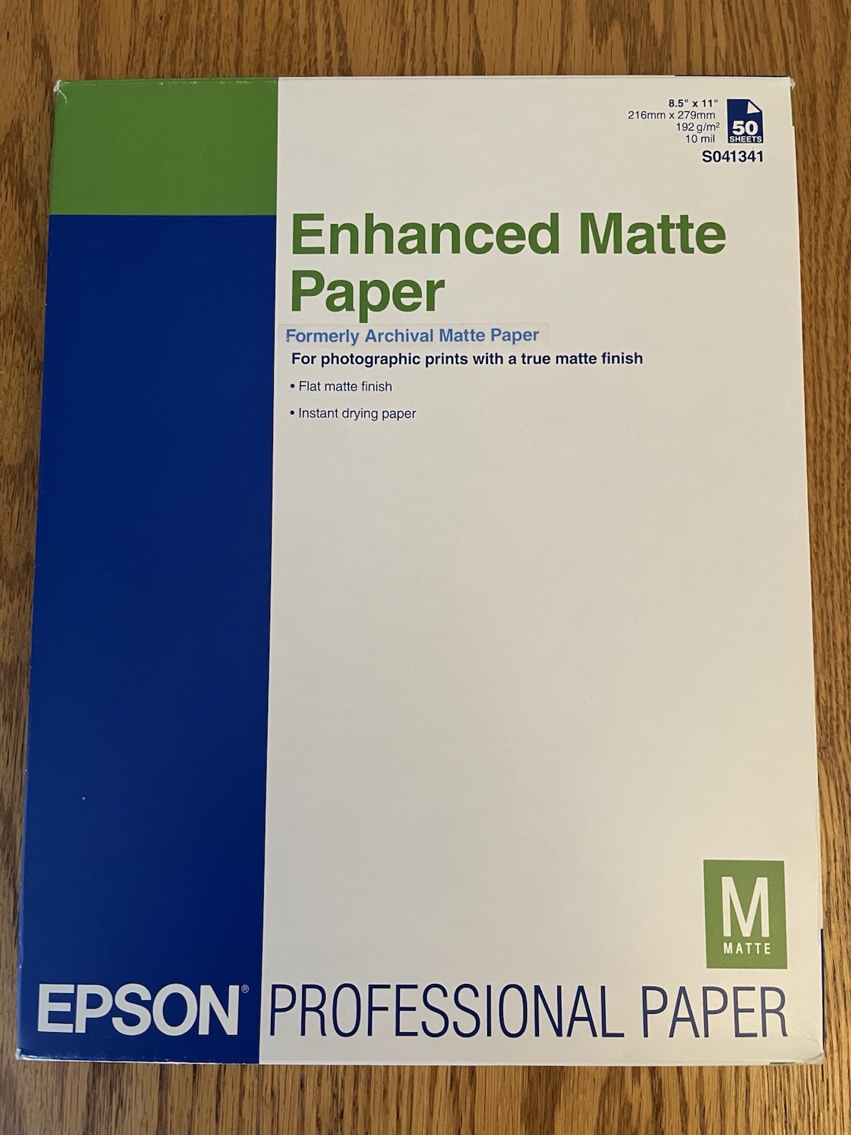 Epson S041341 Enhanced Matte Paper 8.5” X 11” 40 Sheets