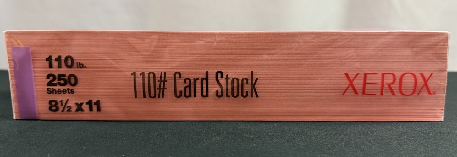 Xerox 110# Card Stock Salmon Copy Printer Paper 250 Sheets 8 1/2″ × 11″