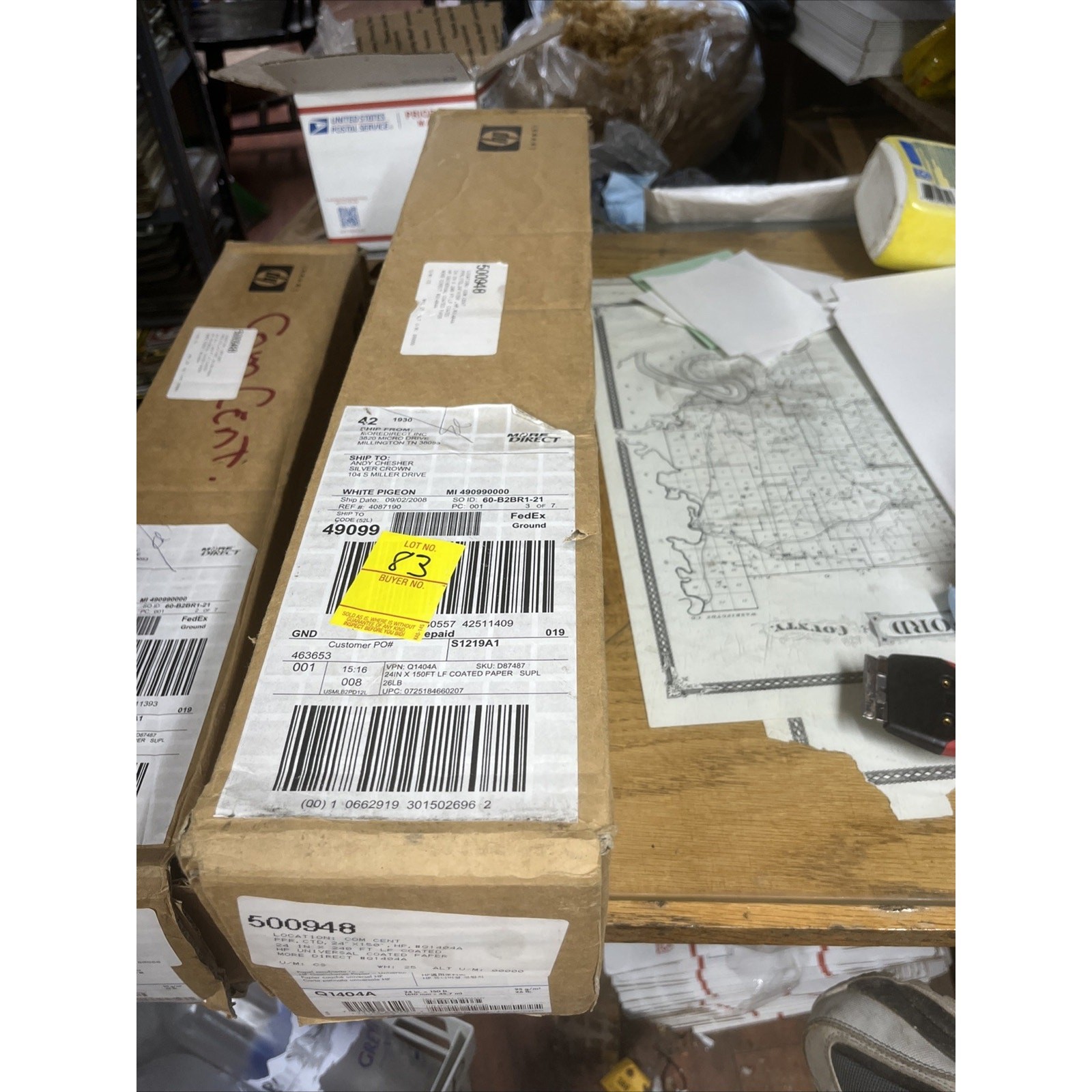 HP Q1404A Universal Coated Paper – 24″ x 150′ paper for HP designjets – 1 roll