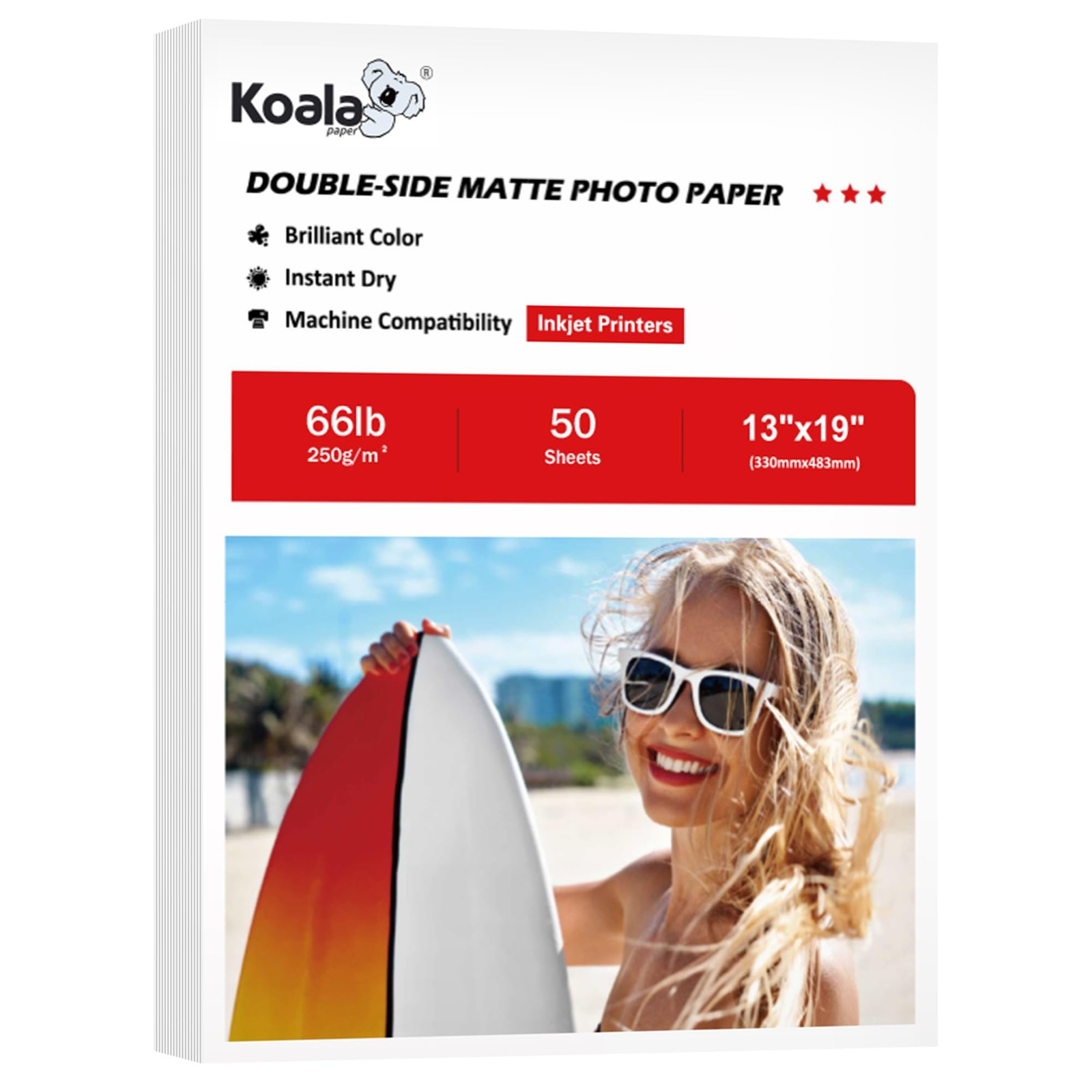 Koala Double Sided Matte Photo Paper 13×19 Inch 50 Sheets 250gsm Heavyweight