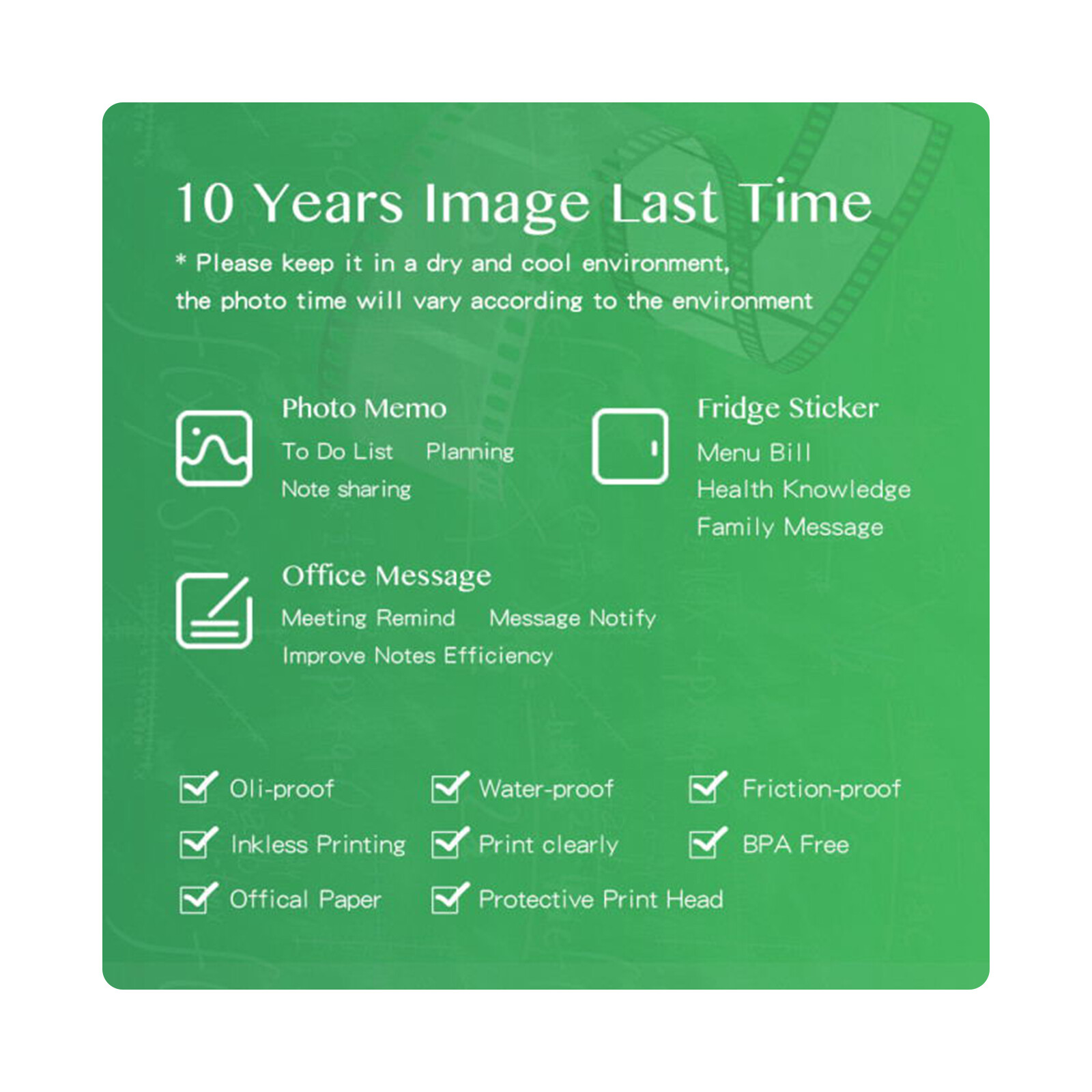 107 x 30mm Printable Sticker Roll BPA-Free Self-Adhesive Thermal H6B8