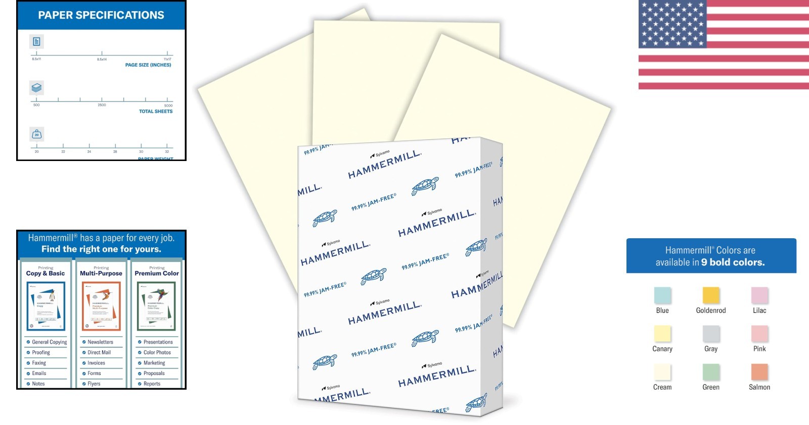 Dependable 20lb Cream Colored Paper – Bright and Smooth, 500 Sheets 8.5×11