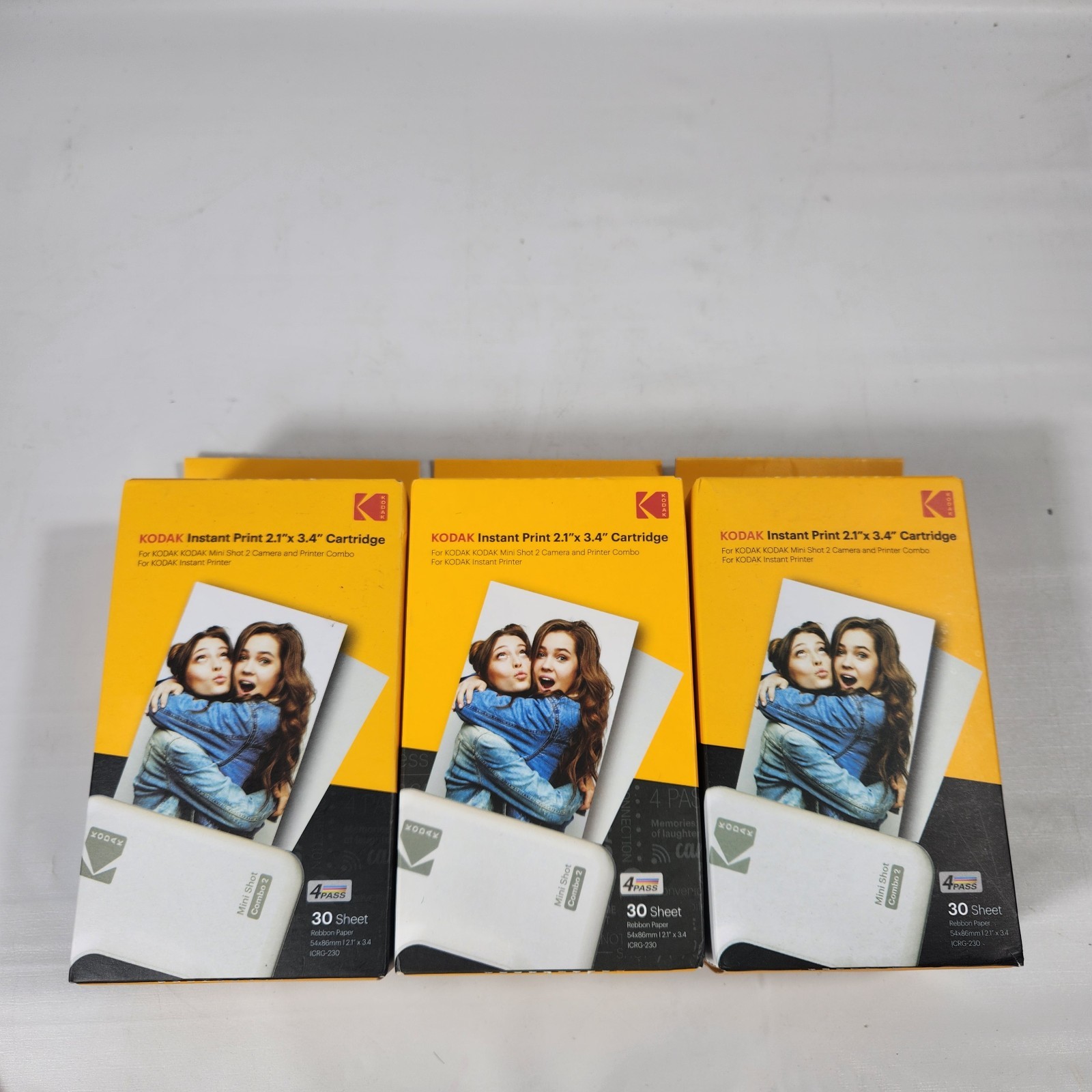 (3) Kodak Instant Print 2.1 X 3.4 Cartridge Ribbon Paper ICRG-230 (Missing 10)
