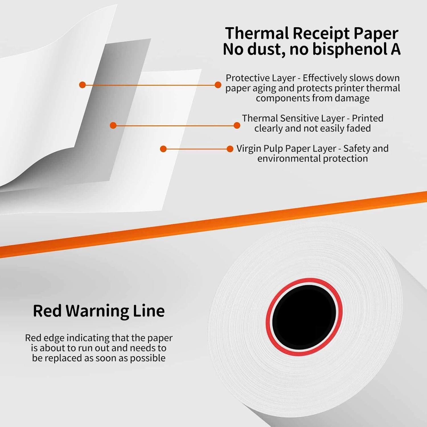 (100 Rolls) 2 1/4 x 50 Thermal Paper Receipt Rolls Premium 2 1/4″ x 50′