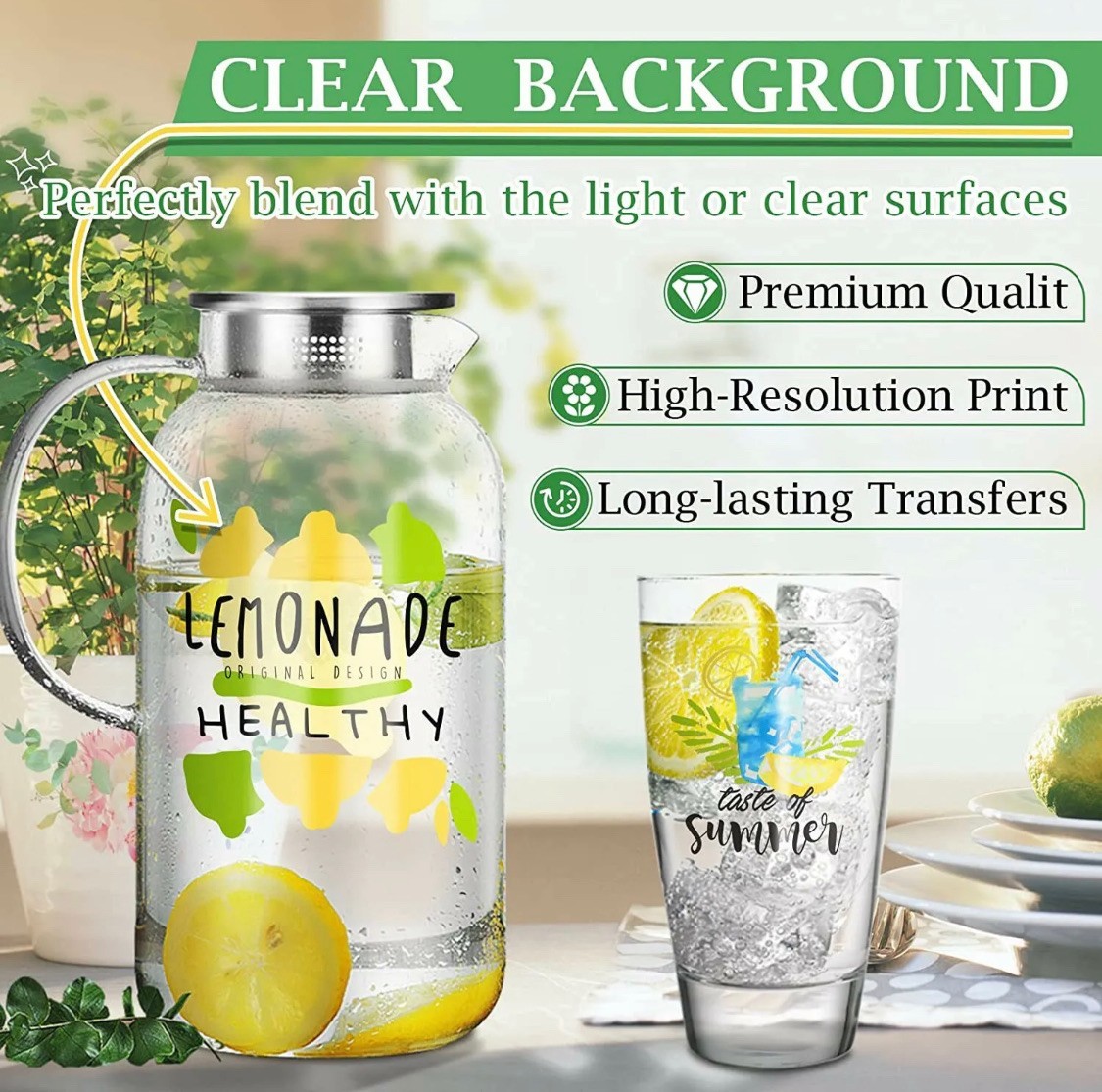 Waterslide Decal Paper InkJet CLEAR 10Sh 8.5×5.5 Water SlideDecal Transfer Paper