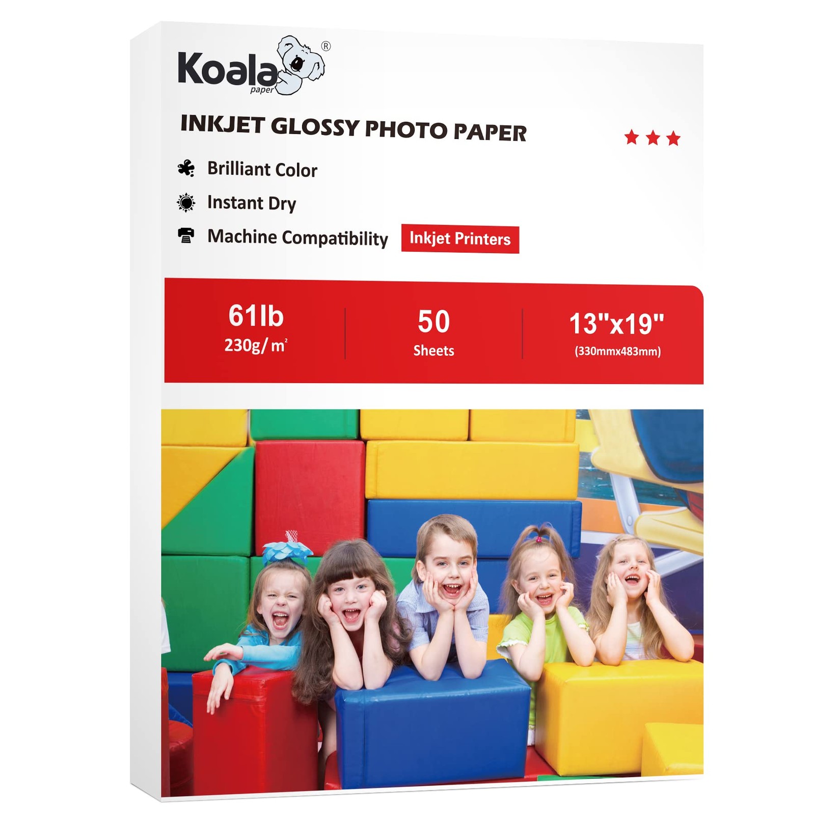 Koala Heavyweight Photo Paper High Glossy 13X19 Inches for Inkjet Printing 50 Sh
