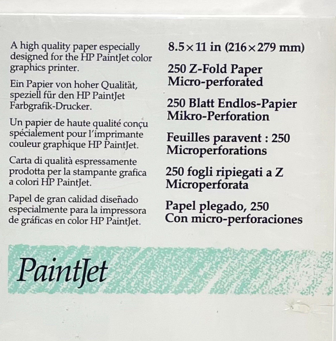 Vintage Sealed HP PaintJet 250 Z-Fold Paper 8.5″x11″ JetSeries Printers