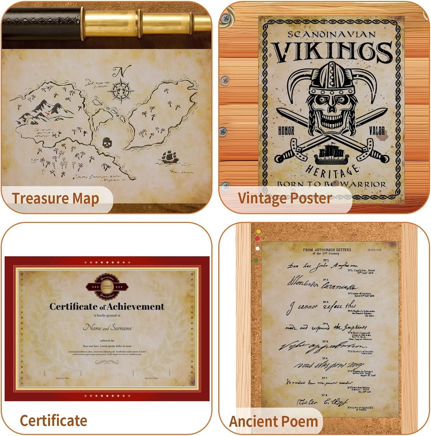 8.5″ x 11″ Double-Sided Vintage Paper – 80 Pack Decor for Writing & Scrapbooking