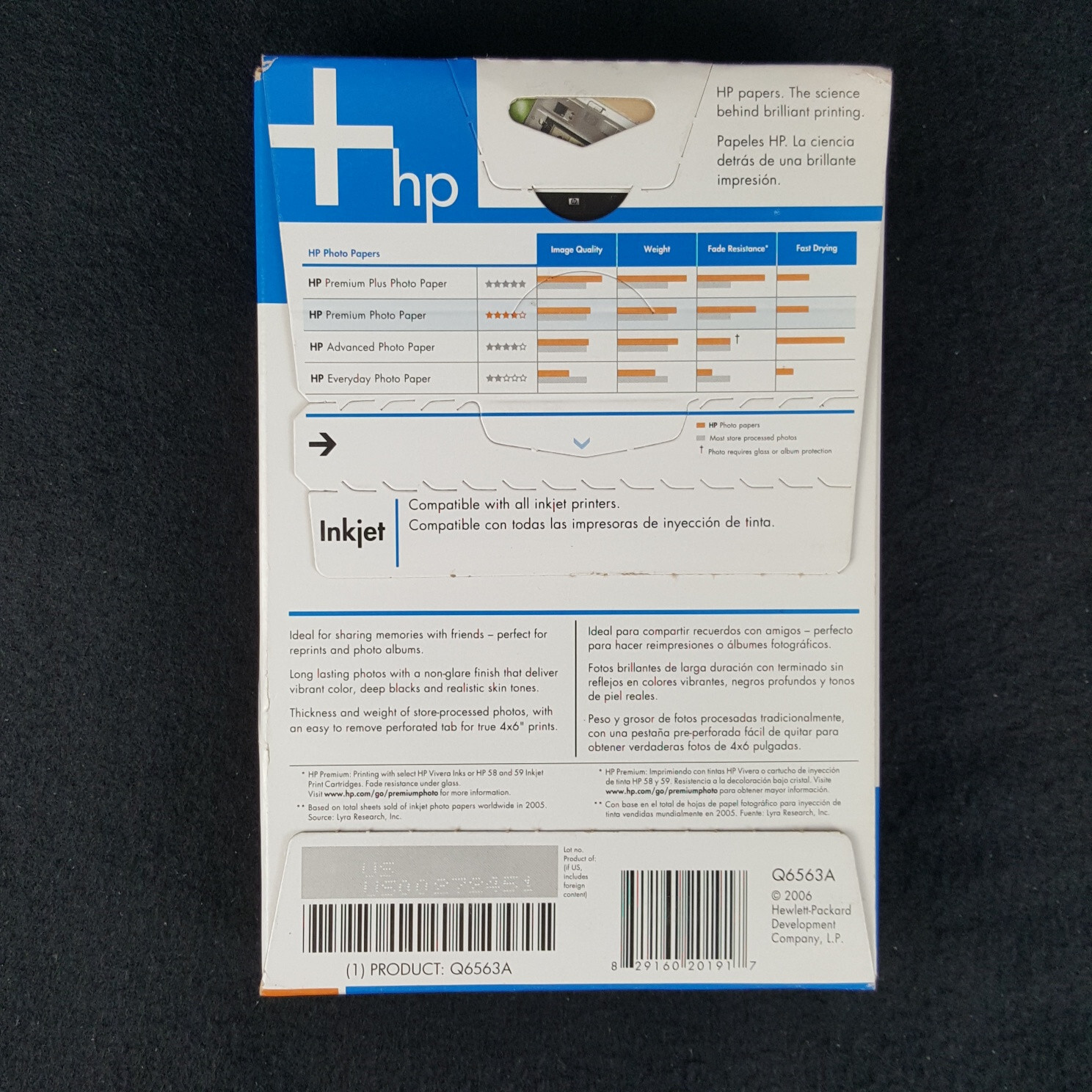 HP Premium Soft-gloss Photo Paper 100 Sheets 4 x 6 in 64lb Q6563A Sealed