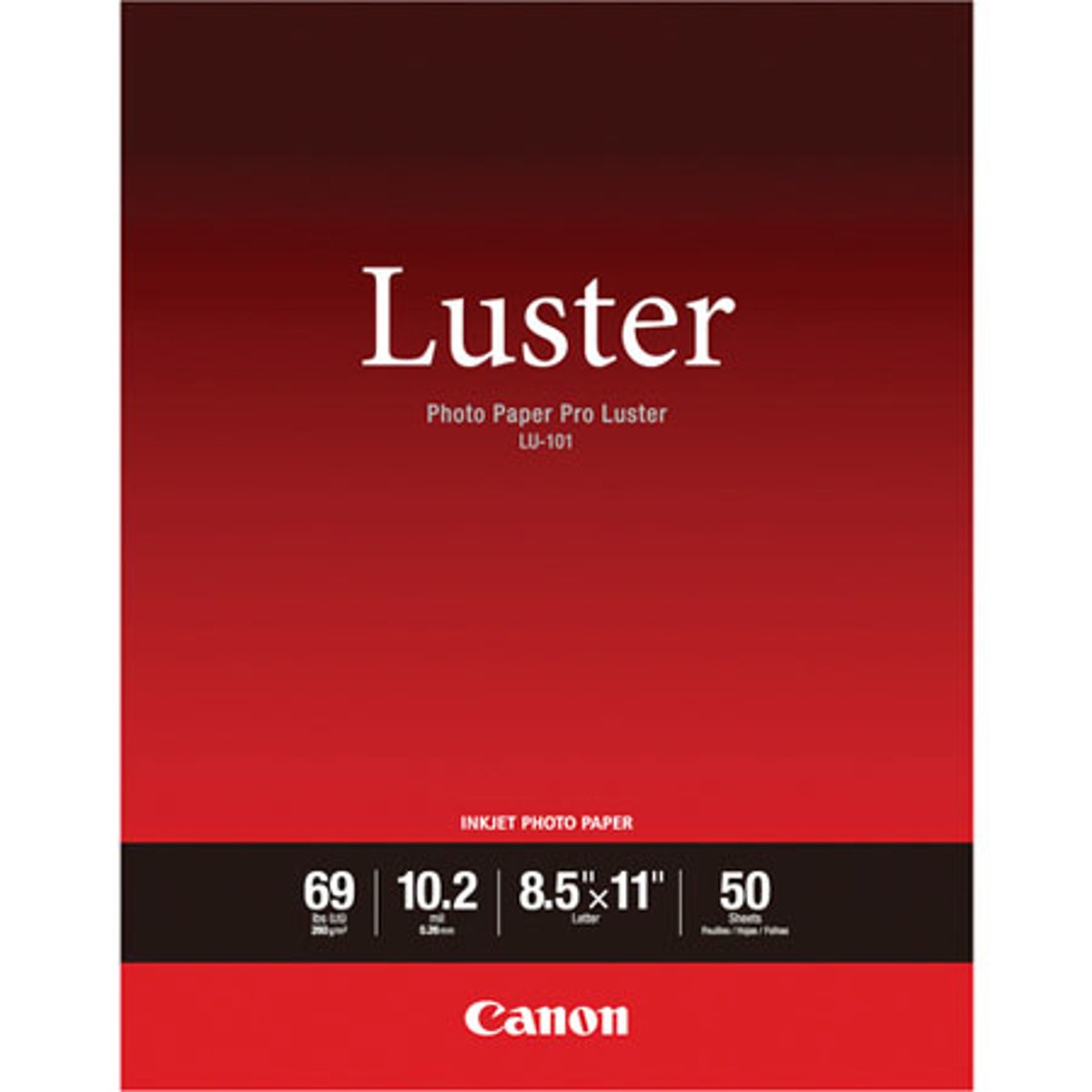 Canon LU-101 Pro Luster Photo Paper (8.5×11″, 50 Sheets, 255 gsm)