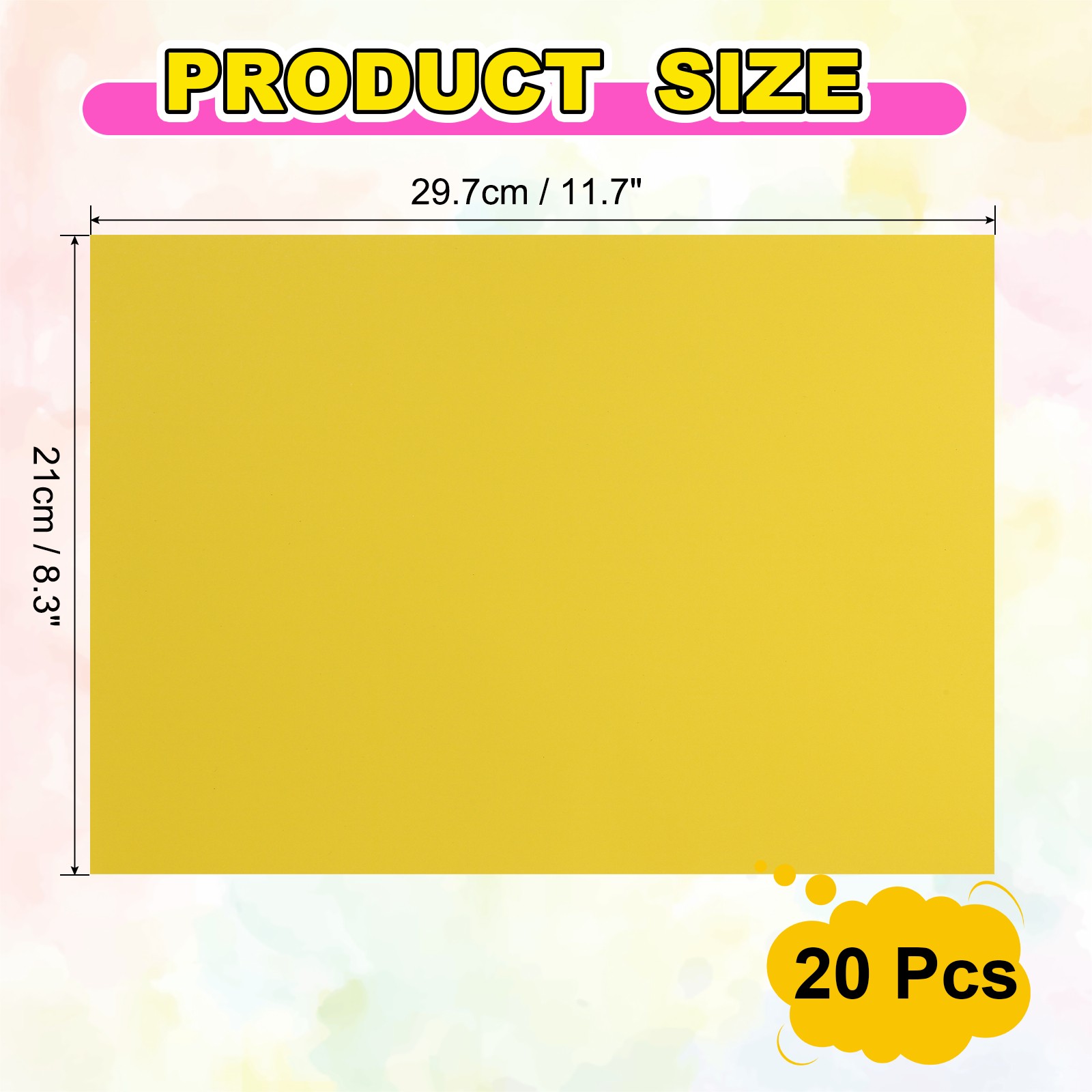 20Pcs Full Sheet Label Sticker Paper, A4 Shipping Labels, Yellow